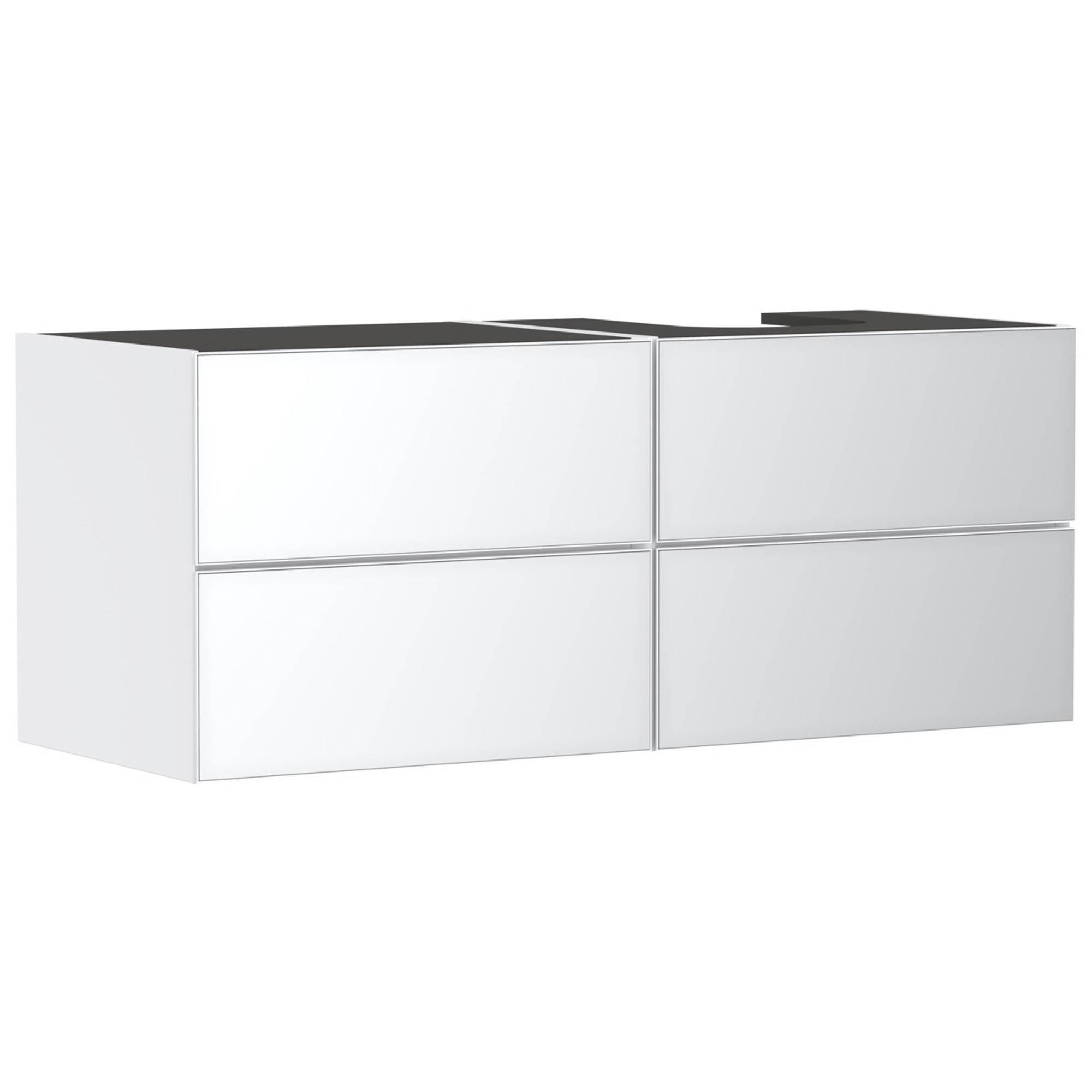 Hansgrohe Xevolos E Lavabo Dolabı 137x55 cm 4 Çekmeceli Konsol İçin Sağ Mat Beyaz-Metalik Beyaz 54239320