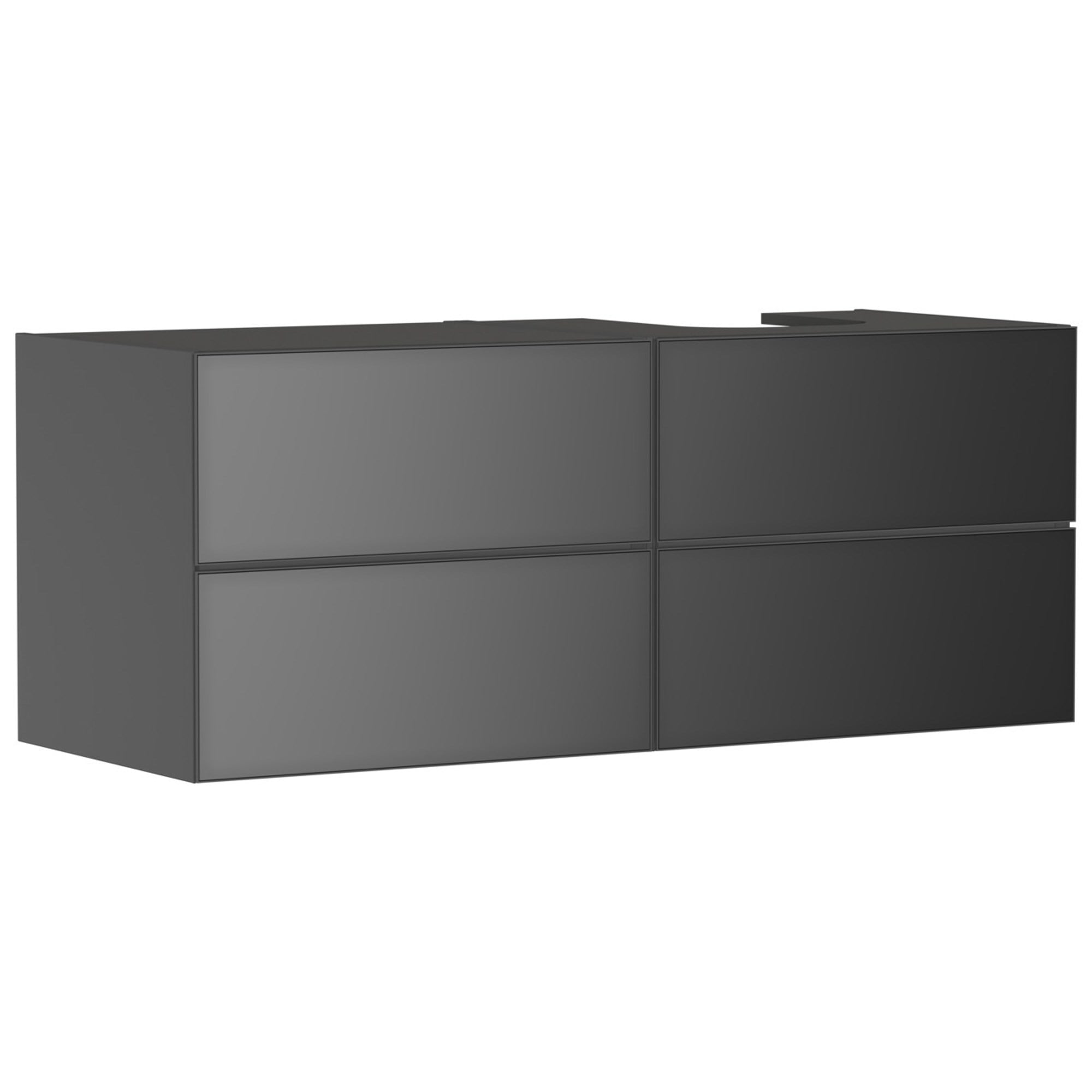 Hansgrohe Xevolos E Lavabo Dolabı 137x55 cm 4 Çekmeceli Konsol İçin Sağ Mat Arduvaz Gri-Metalik Arduvaz Gri 54241770