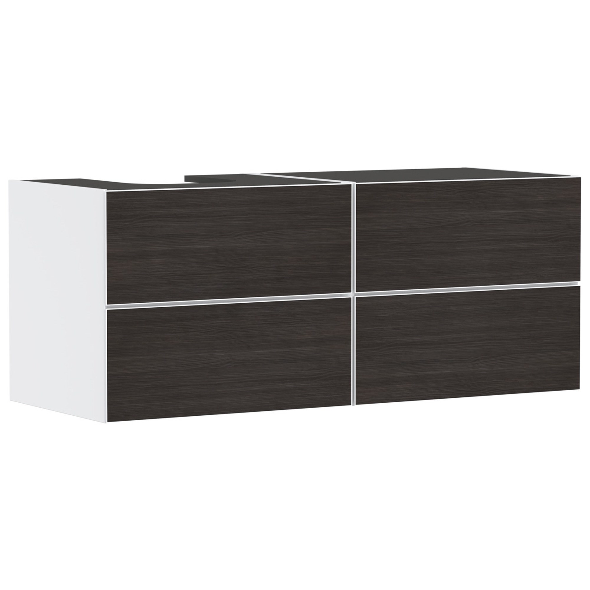 Hansgrohe Xevolos E Lavabo Dolabı 137x55 cm 4 Çekmeceli Konsol İçin Sol Mat Beyaz-Koyu Meşe 54236730