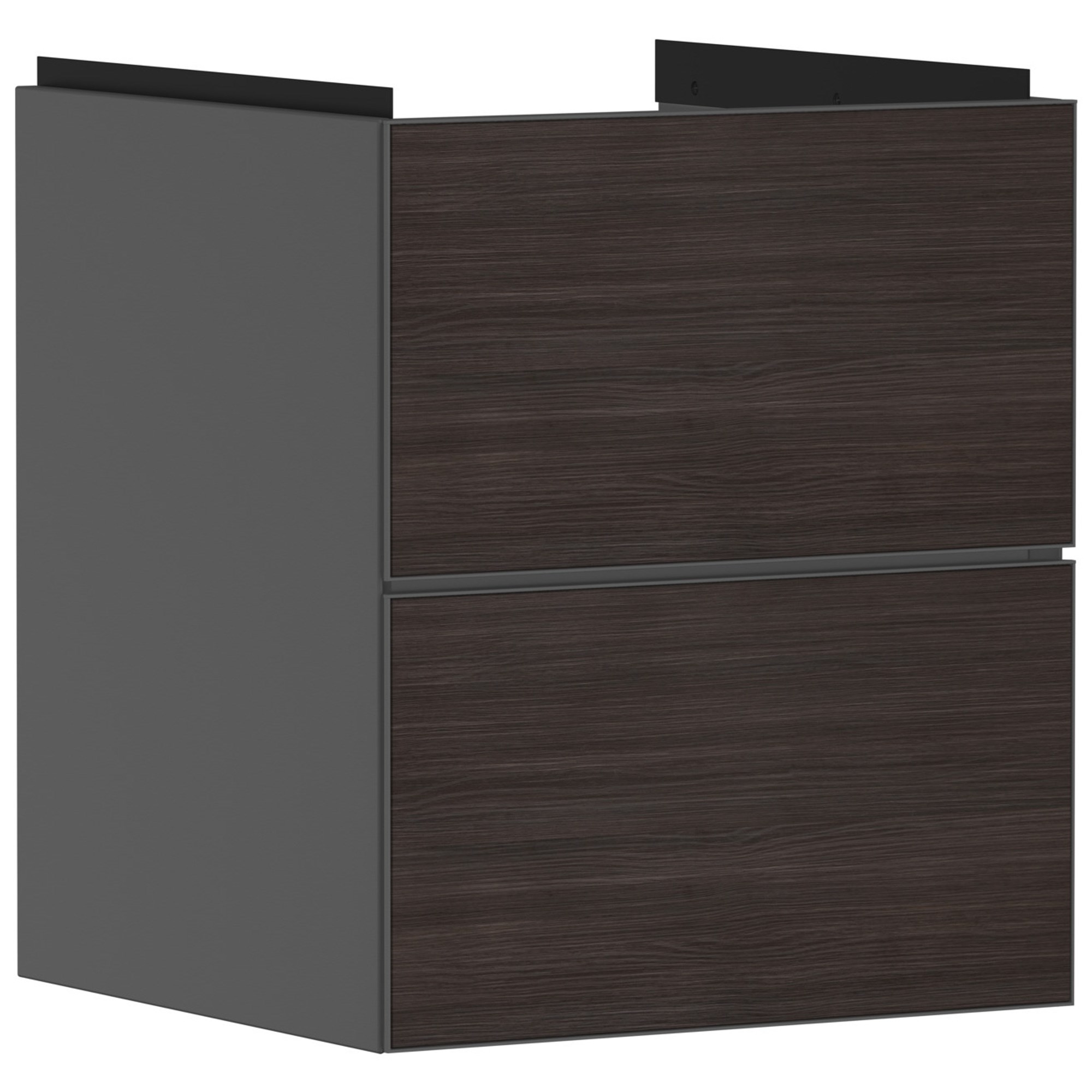 Hansgrohe Xevolos E Lavabo Dolabı 48x47,5 cm 2 Çekmeceli Mat Arduvaz Gri-Koyu Meşe 54174730