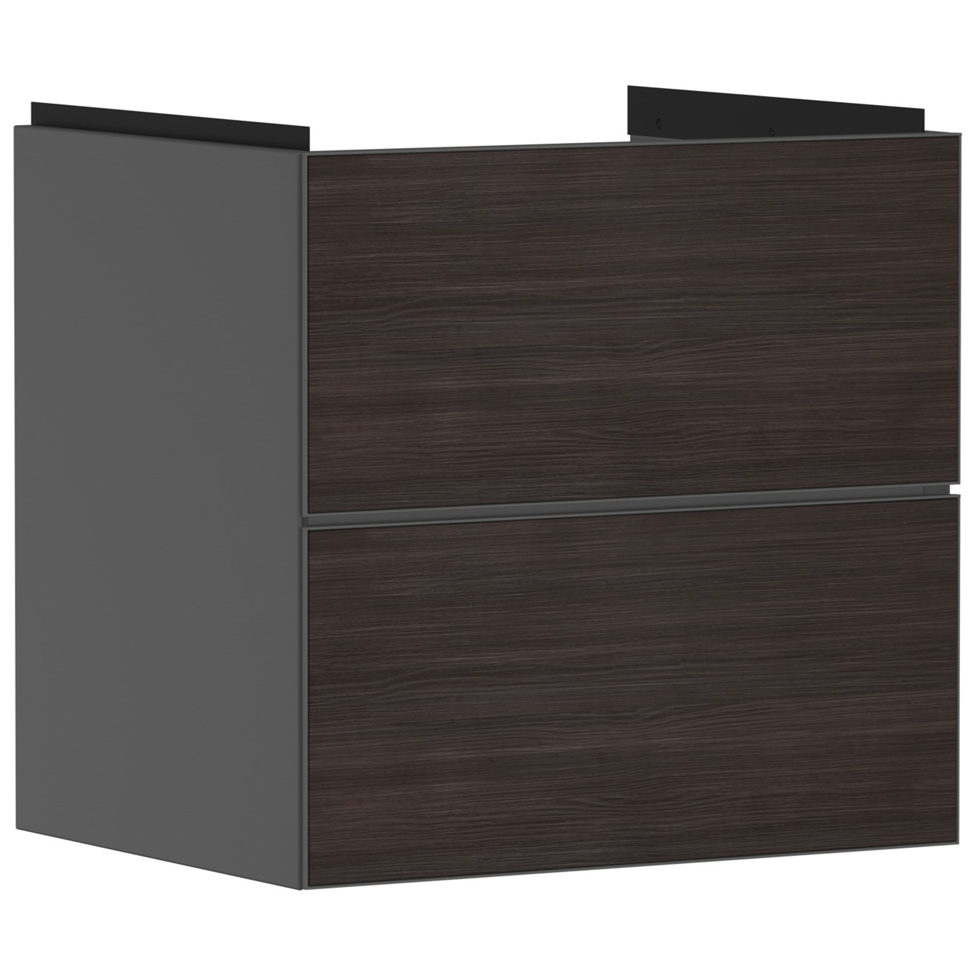 Hansgrohe Xevolos E Lavabo Dolabı 58x47,5 cm 2 Çekmeceli Mat Arduvaz Gri-Koyu Meşe 54177730