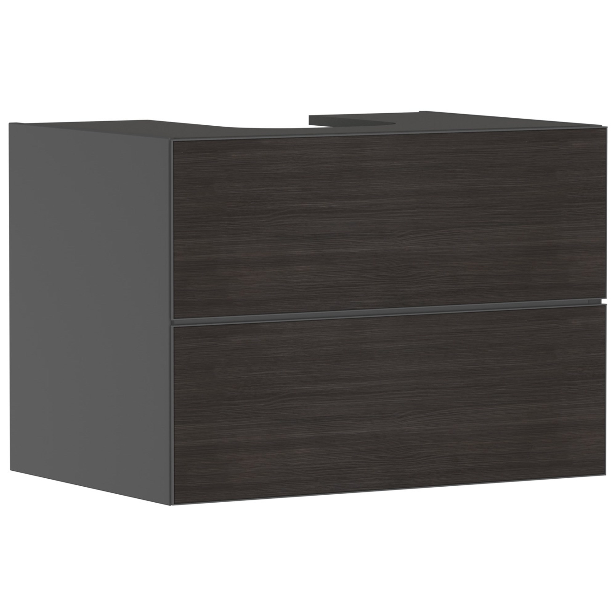 Hansgrohe Xevolos E Lavabo Dolabı 78x55 cm 2 Çekmeceli Konsol İçin Mat Arduvaz Gri-Koyu Meşe 54189730