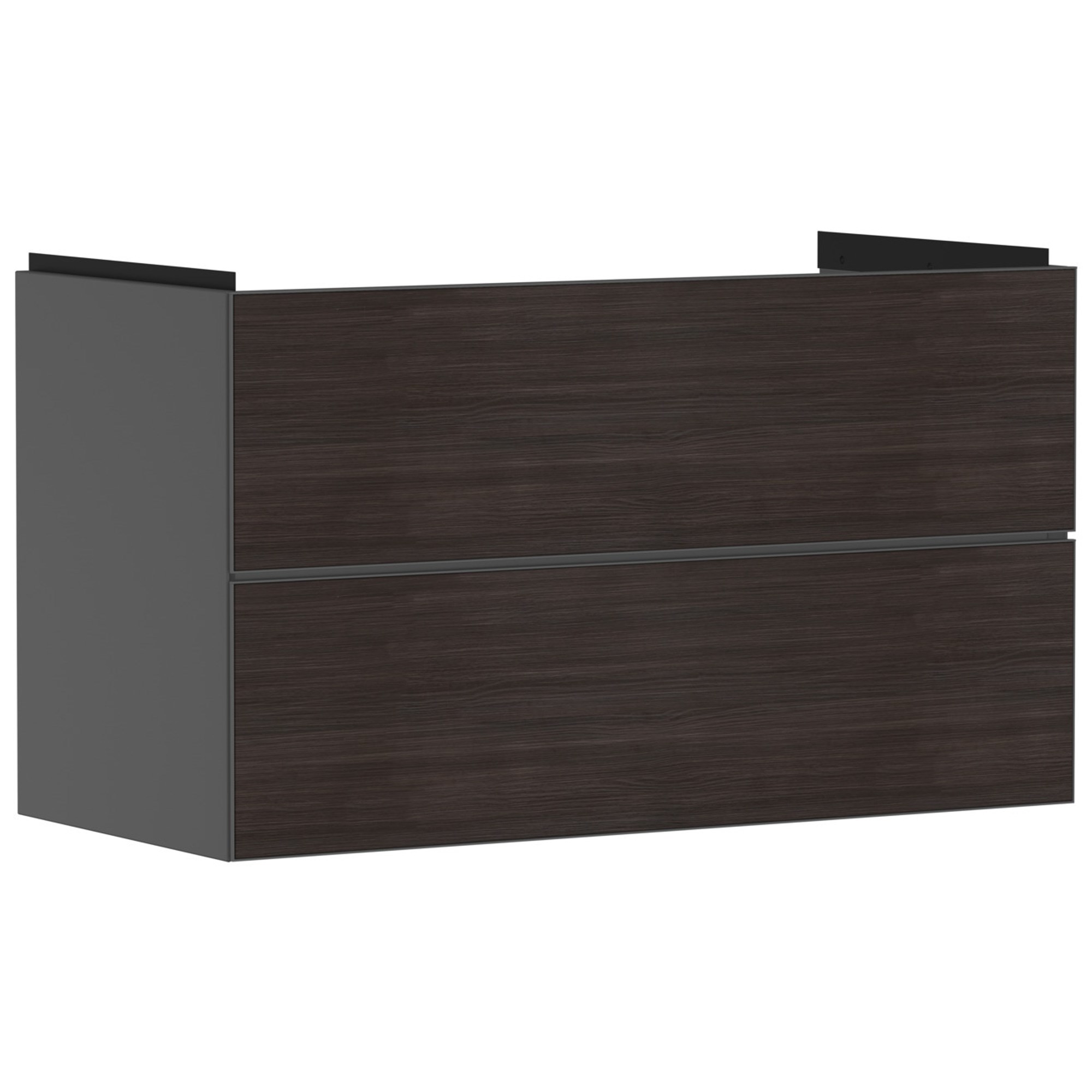 Hansgrohe Xevolos E Lavabo Dolabı 98x47,5 cm 2 Çekmeceli Mat Arduvaz Gri-Koyu Meşe 54183730