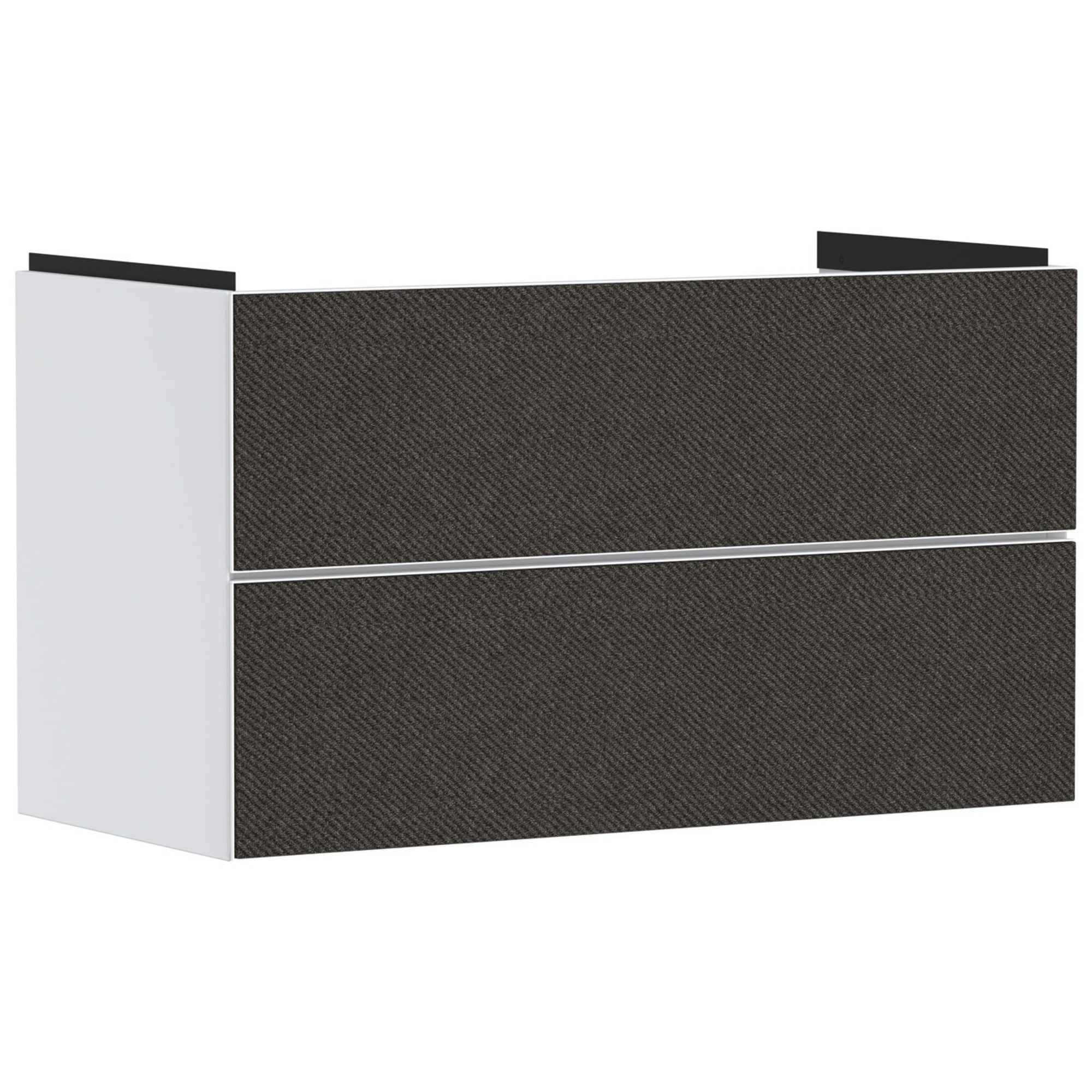 Hansgrohe Xevolos E Lavabo Dolabı 98x47,5 cm 2 Çekmeceli Mat Beyaz-Koyu Gri Tekstil 54181660