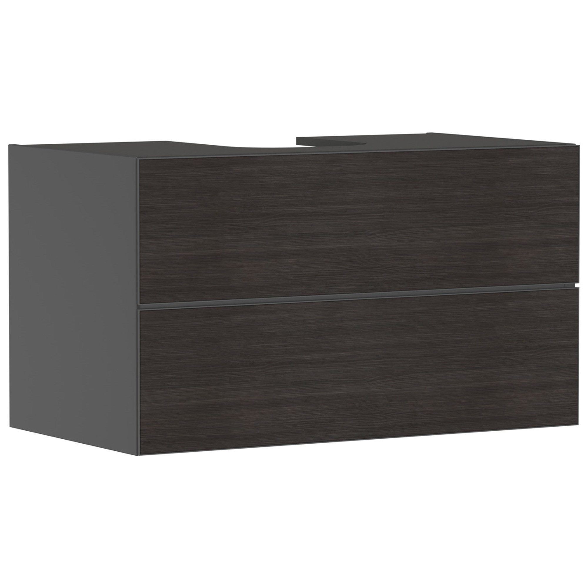 Hansgrohe Xevolos E Lavabo Dolabı 98x55 cm 2 Çekmeceli Konsol İçin Mat Arduvaz Gri-Koyu Meşe 54192730