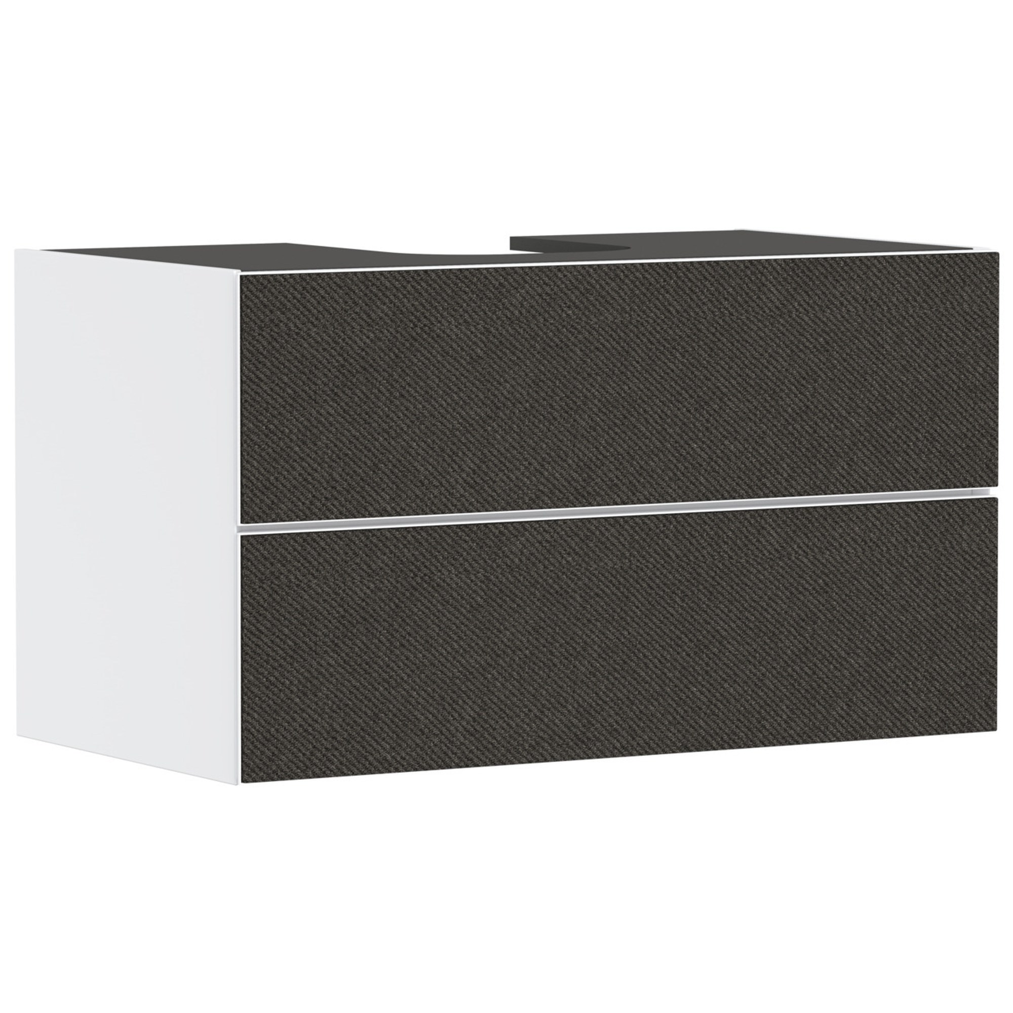Hansgrohe Xevolos E Lavabo Dolabı 98x55 cm 2 Çekmeceli Konsol İçin Mat Beyaz-Koyu Gri Tekstil 54190660