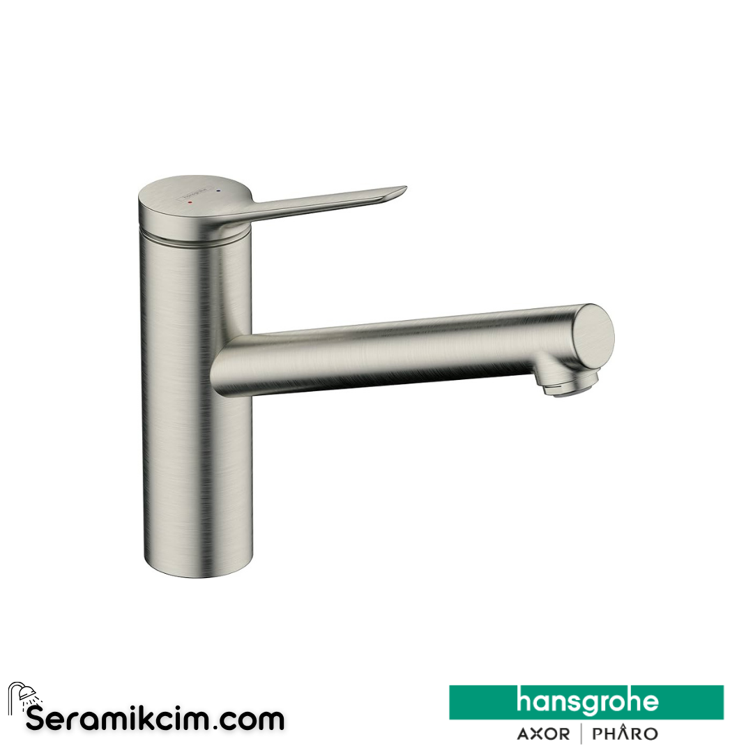 Hansgrohe Zesis M33 Tek Kollu Eviye Bataryası 150, 1Jet Paslanmaz Çelik 74802800