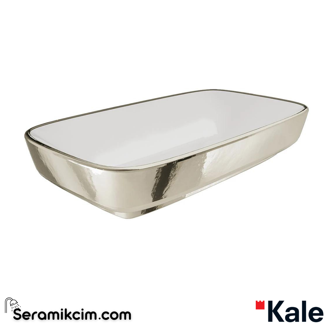 Kale Banyo Dove 70X40 Dikdörtgen Çanak Lavabo Beyaz -Platin - 310200200628