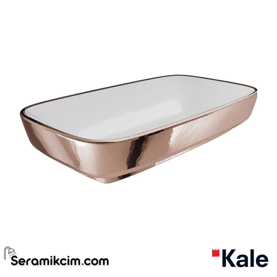 Kale Banyo Dove 70X40 Dikdörtgen Çanak Lavabo Beyaz -Bronz - 310200200630