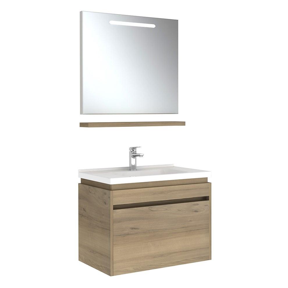 Kale Banyo İdea 2.0 (Durabad) 80Cm Set Pasifik A (Lavabo+Tek Çekmeceli Lavabo Dolabı+Aydınlatmalı Ayna+Etajer) - 610100200504