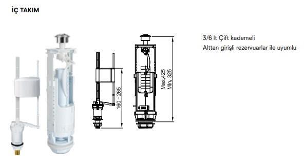 Kale Banyo Kale Yeni 3/6 Lt İç Takım (Poşetli) - 410200700043