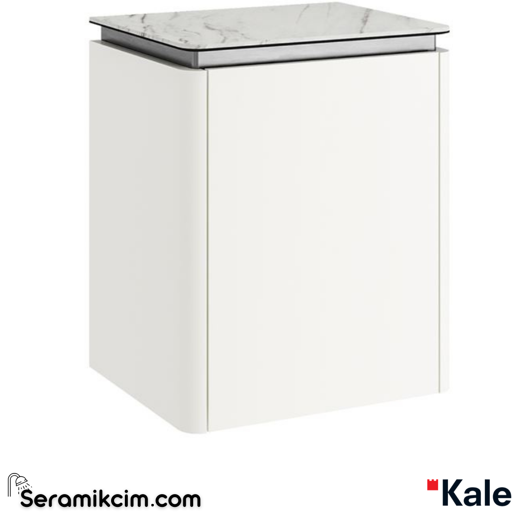 Kale Banyo Lotus 45Cm Yan Dolap Mat Beyaz/Pallısandro - 310300101999