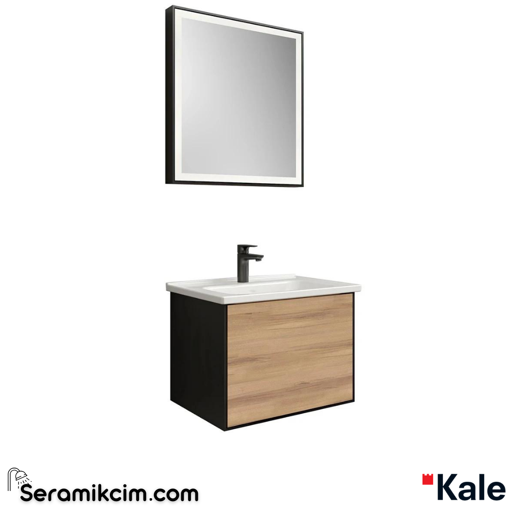 Kale Banyo Mood 65Cm Set(Lavabo Dlp+Lvb+Ayn) Mat Siyah/Pasifik A - 610100201412