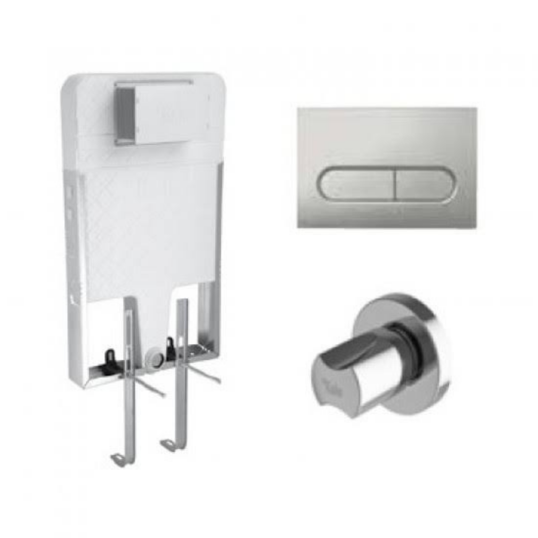 Kale Banyo Versus Gömme Rezervuar Seti Mat Krom Capsule Panel + V100 Stop Valf