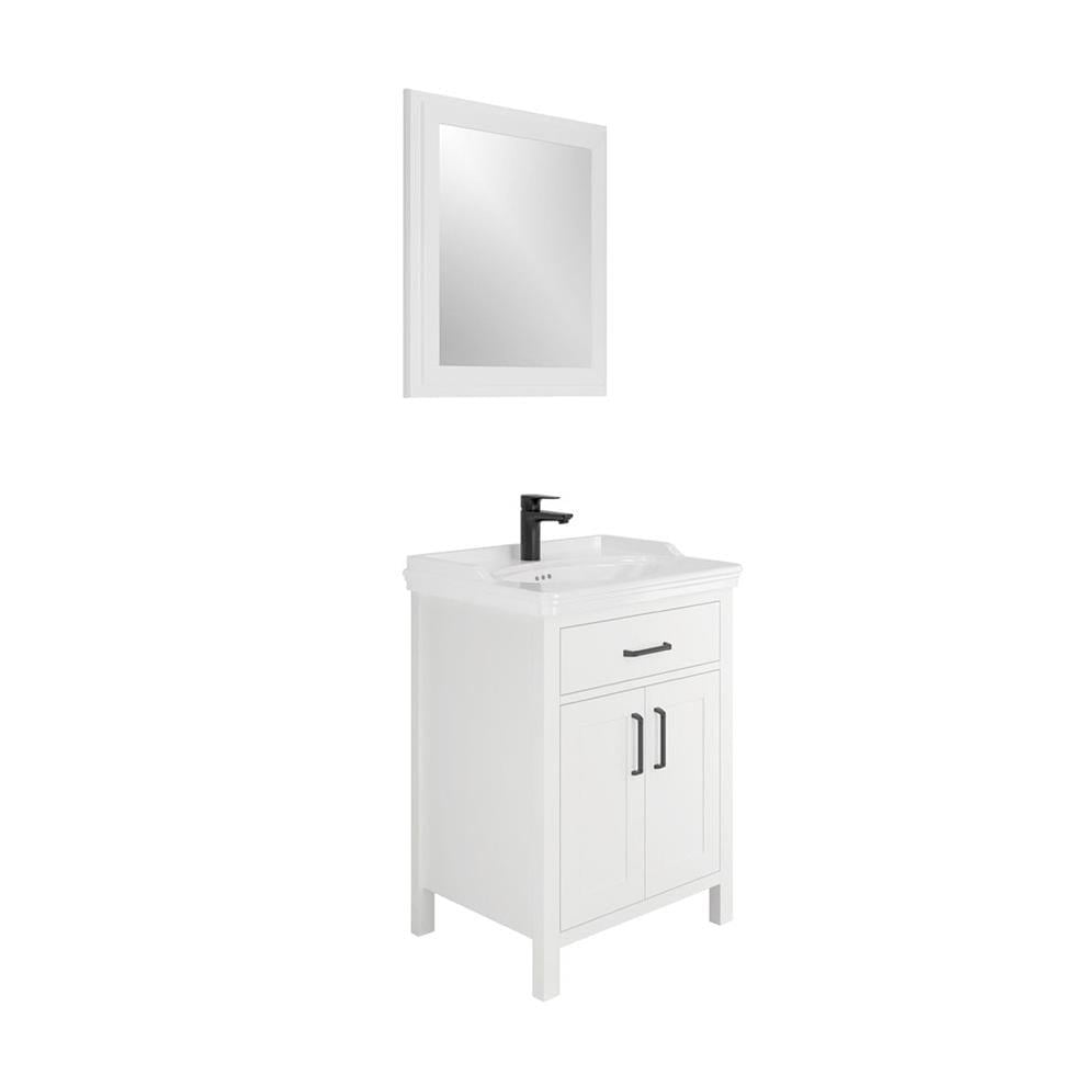 Kale Banyo Vıntage 65Cm Set Beyaz (Lavabo+Lavabo Dolabı+Ayna) (Siyah Kulp) - 610100201042