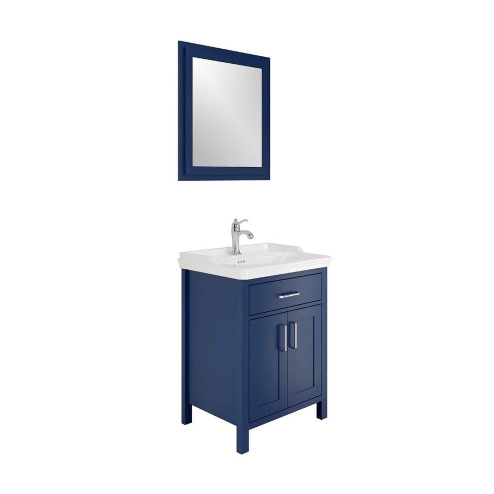 Kale Banyo Vıntage 65Cm Set Mavi (Lavabo+Lavabo Dolabı+Ayna) (Krom Kulp) - 610100201039