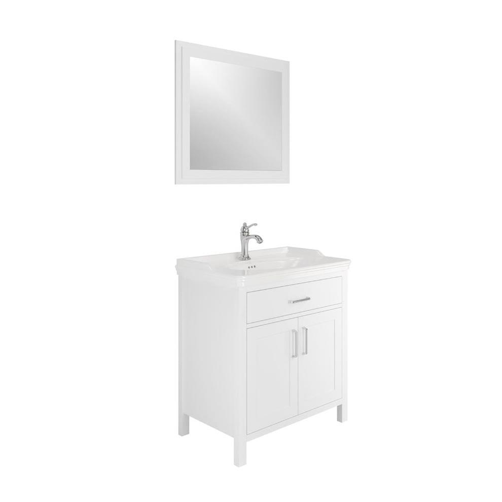 Kale Banyo Vıntage 80Cm Set Beyaz (Lavabo+Lavabo Dolabı+Ayna) (Krom Kulp) - 610100201040