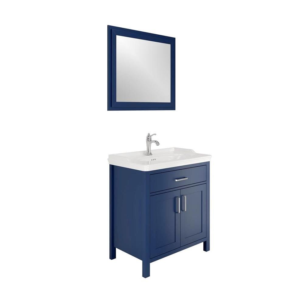 Kale Banyo Vıntage 80Cm Set Mavi (Lavabo+Lavabo Dolabı+Ayna) (Krom Kulp) - 610100201041