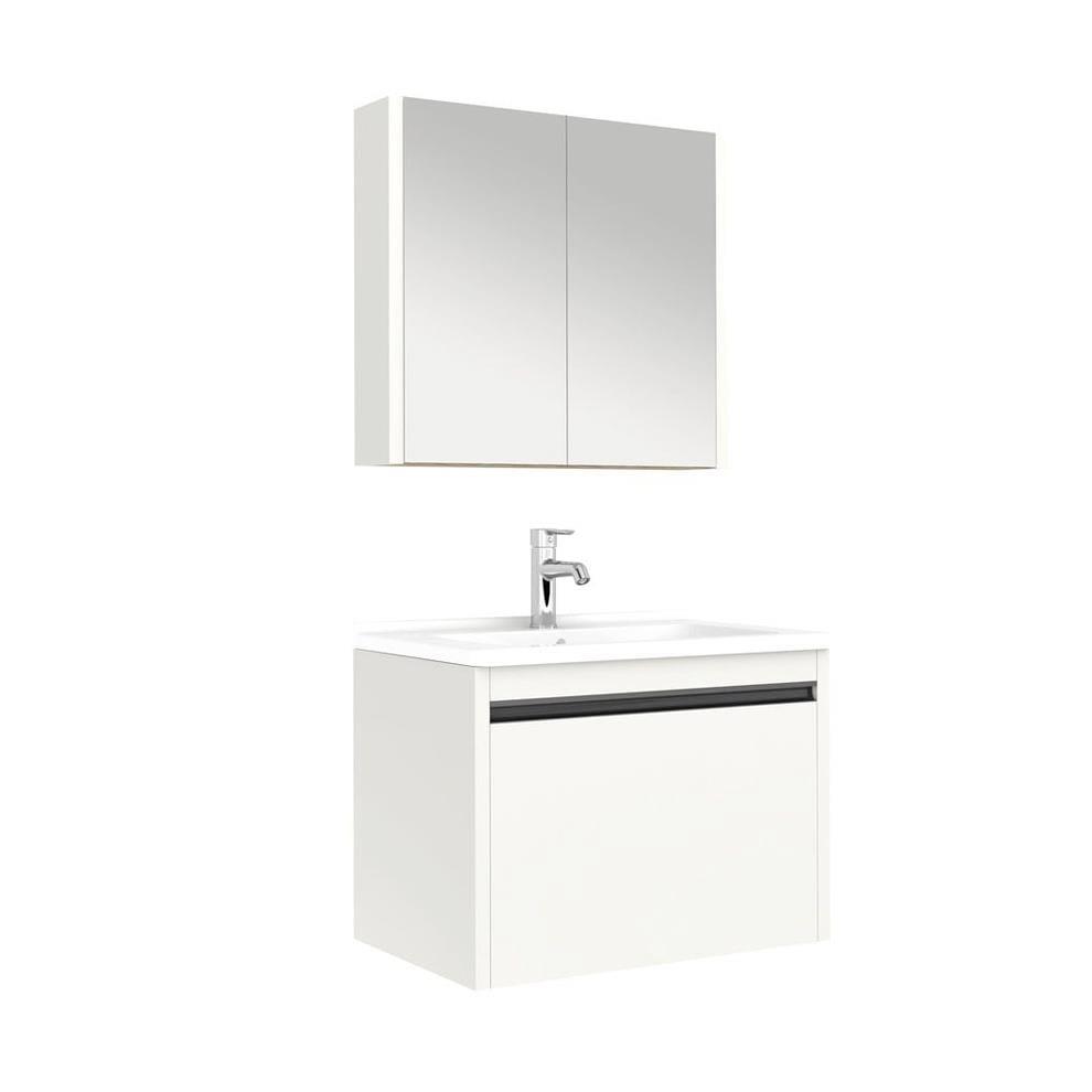 Kale Banyo Vista 80 Cm Set (Zero 2.0 Lavabo+Lavabo Dolabı+Ayna Dolabı) Mat Beyaz - 610100201221