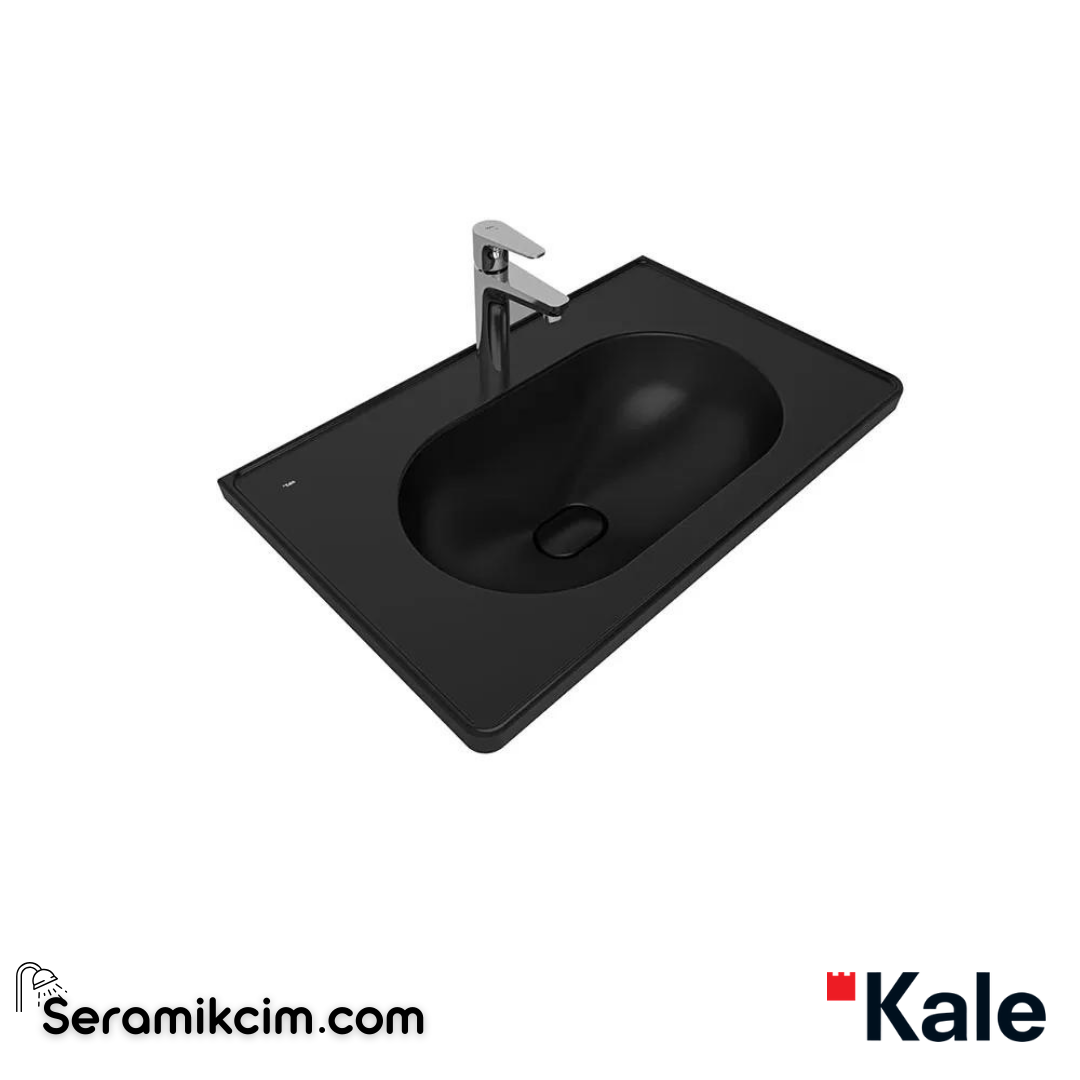 Kale Banyo Zero 2.0 80X50 Etajerli Lavabo Mat Siyah - 310200200427