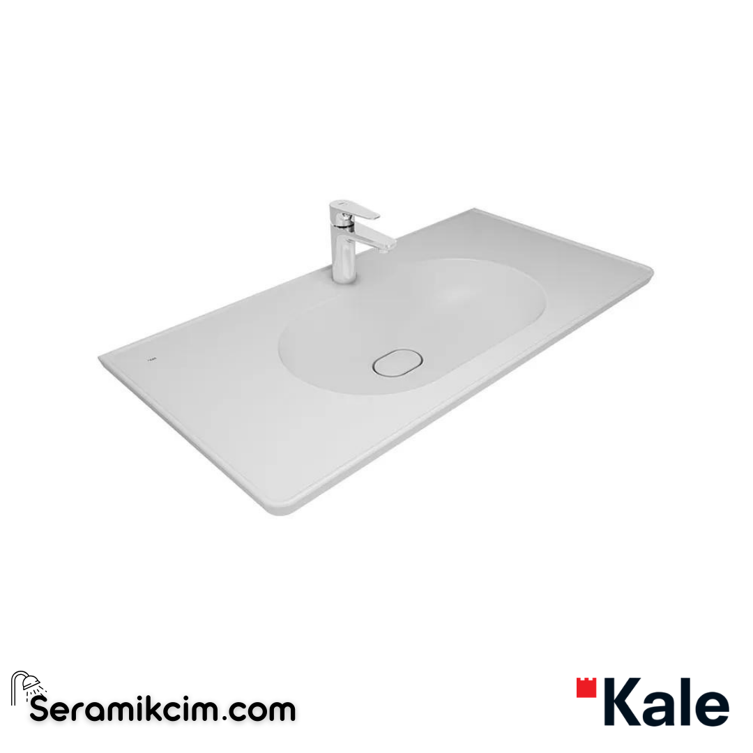 Kale Banyo Zero 2.0 100X50 Etajerli Lavabo Mat Beyaz - 310200200437