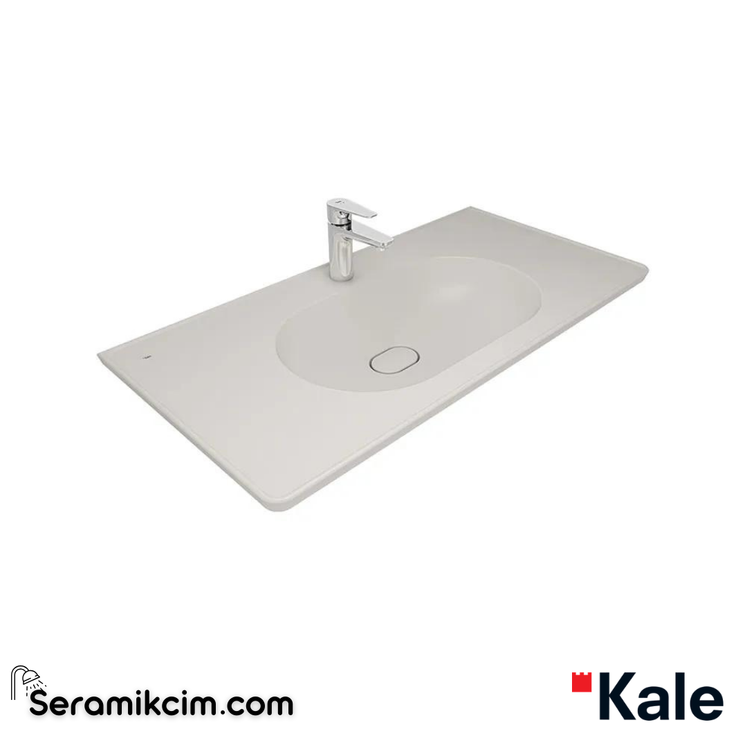 Kale Banyo Zero 2.0 100X50 Etajerli Lavabo Mat İnci - 310200200435