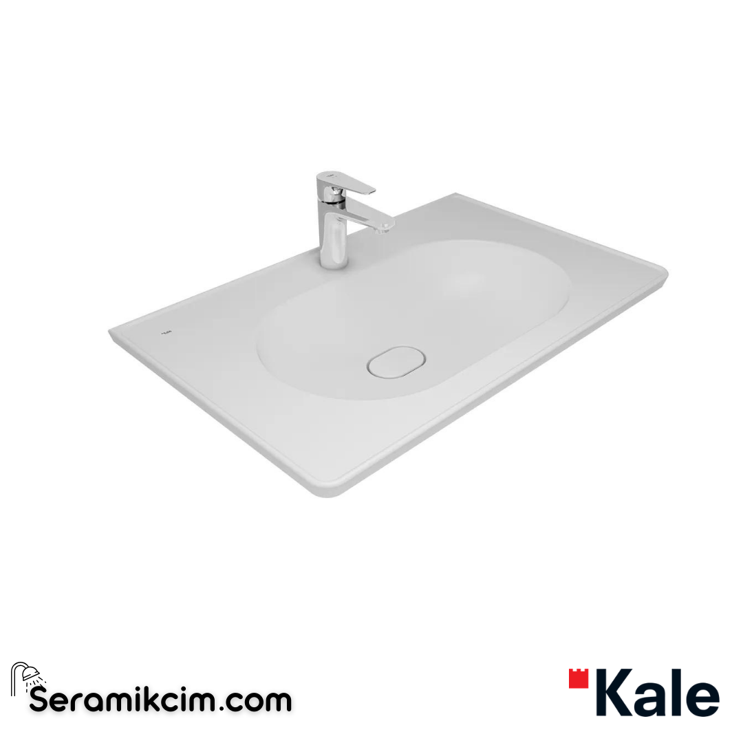 Kale Banyo Zero 2.0 80X50 Etajerli Lavabo Mat Beyaz - 310200200430