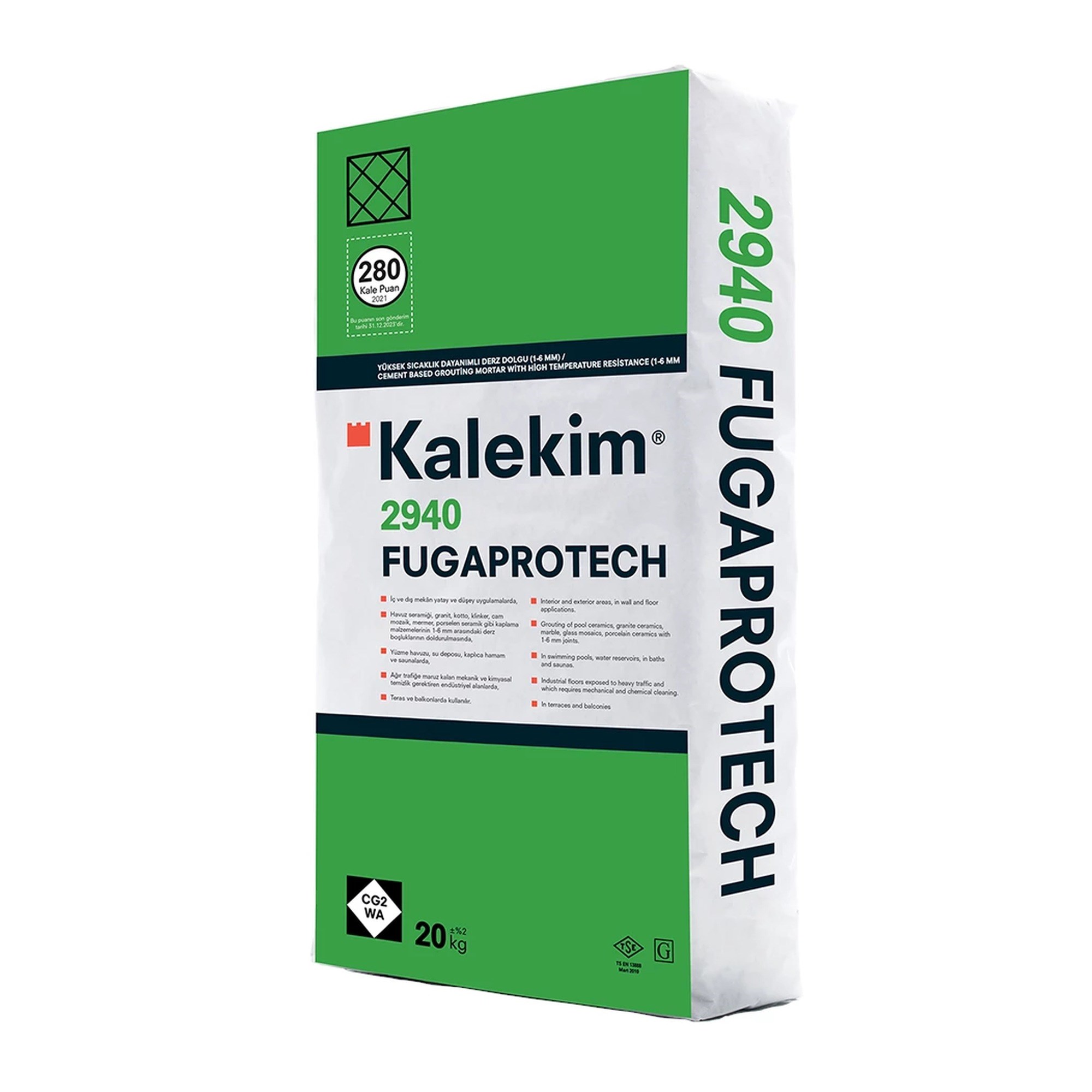 Kalekim 2940 Fugaprotech Yüksek Sıcaklık Dayanımlı Derz Dolgu (1-6 mm) Kapadokya Bej 20 kg 610200053