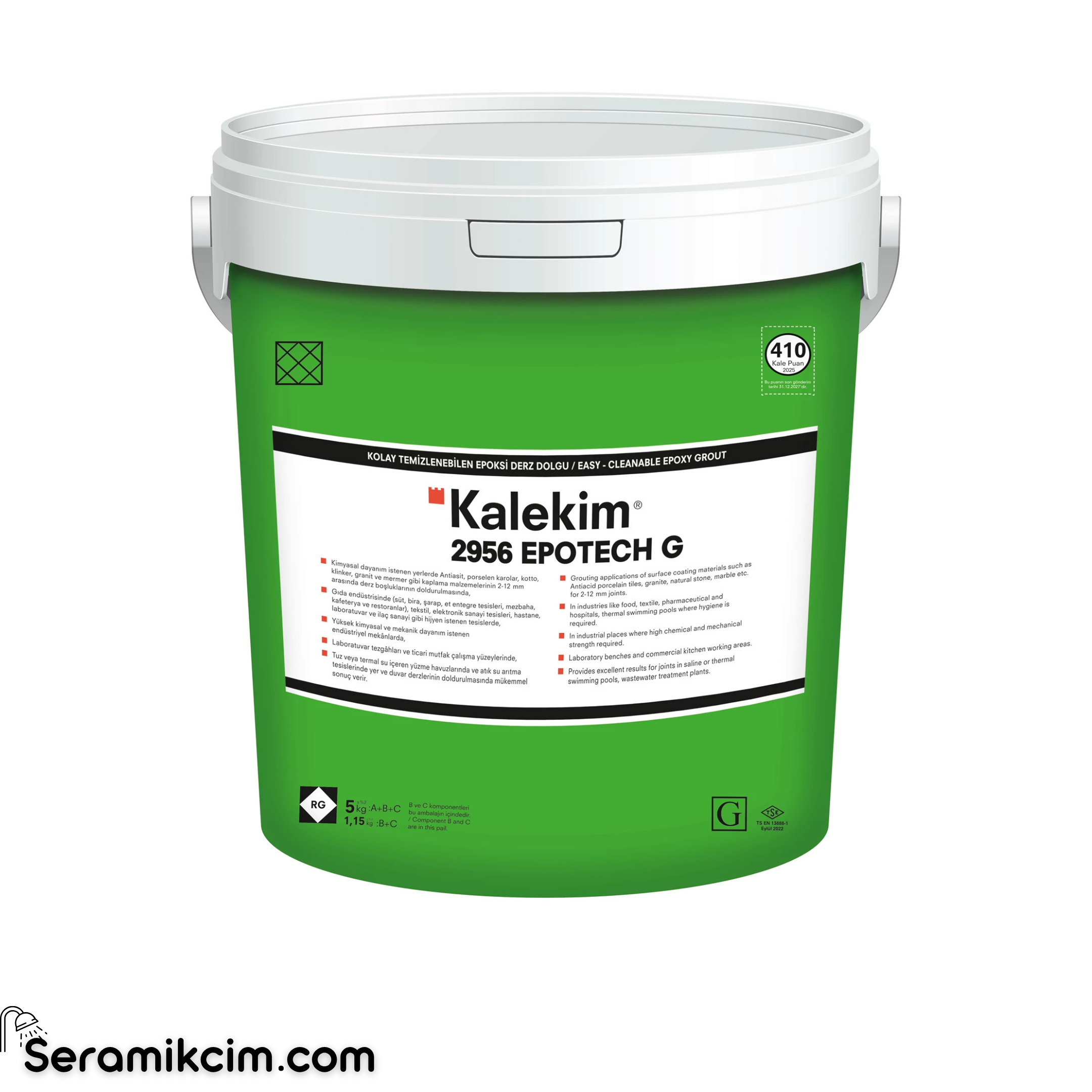 Kalekim 2956 Epotech G Epoksi Esaslı Derz Dolgu Gri 5 kg RG