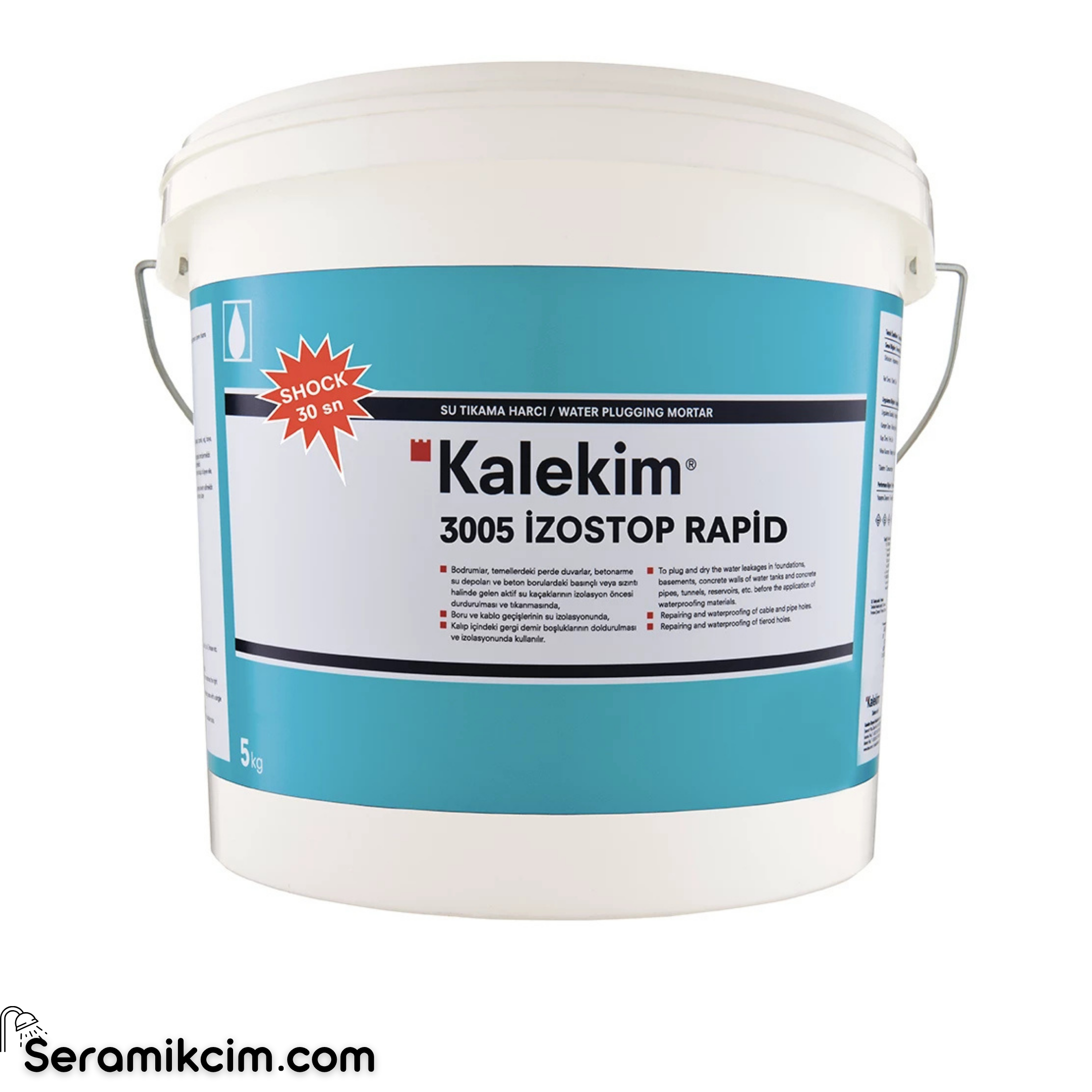 Kalekim 3005 İzostop Rapid - Çok Hızlı Priz Alan Su Tıkama Harcı 5 kg