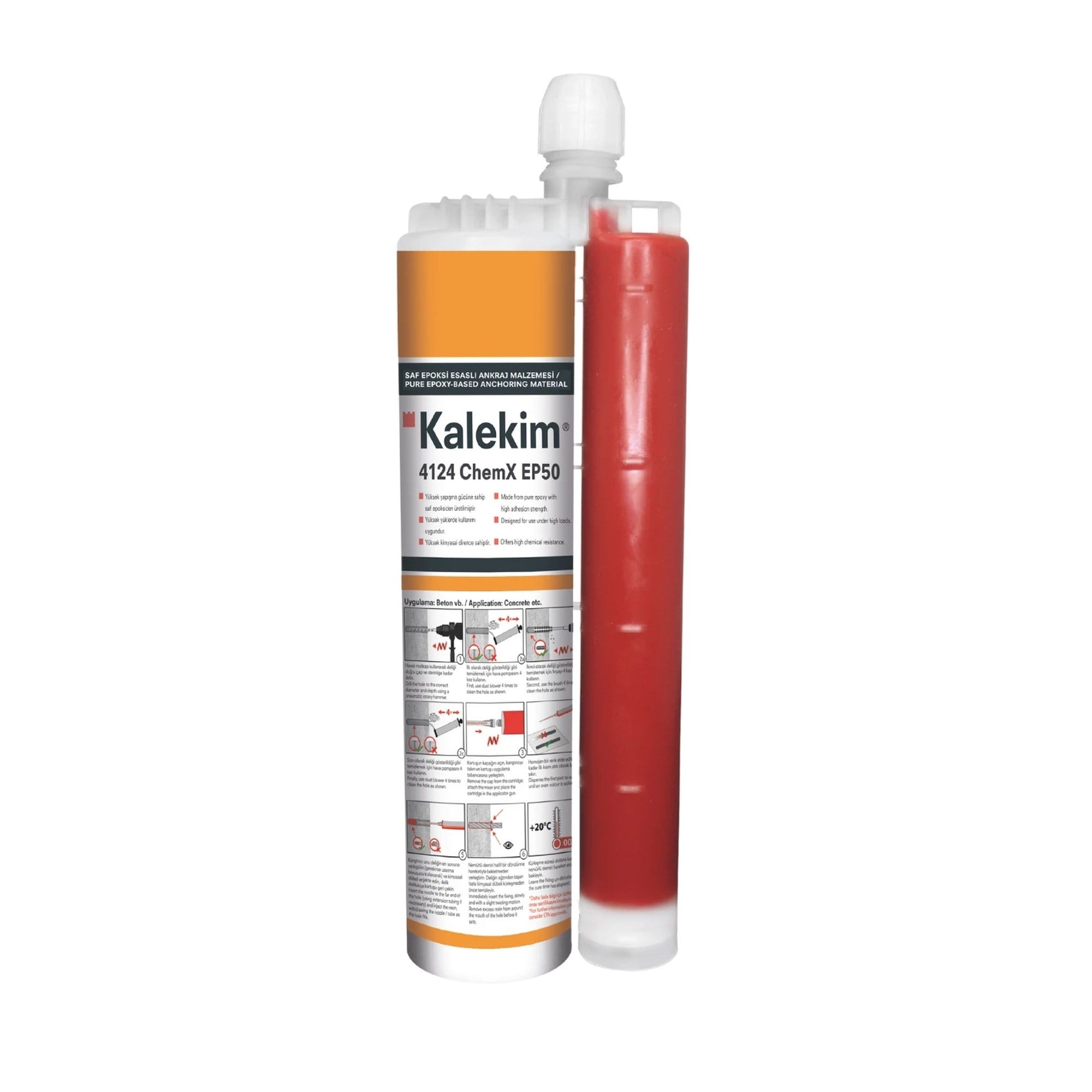 Kalekim 4124 ChemX EP50 Saf Epoksi Esaslı Ankraj Malzemesi 585 ml 666010015