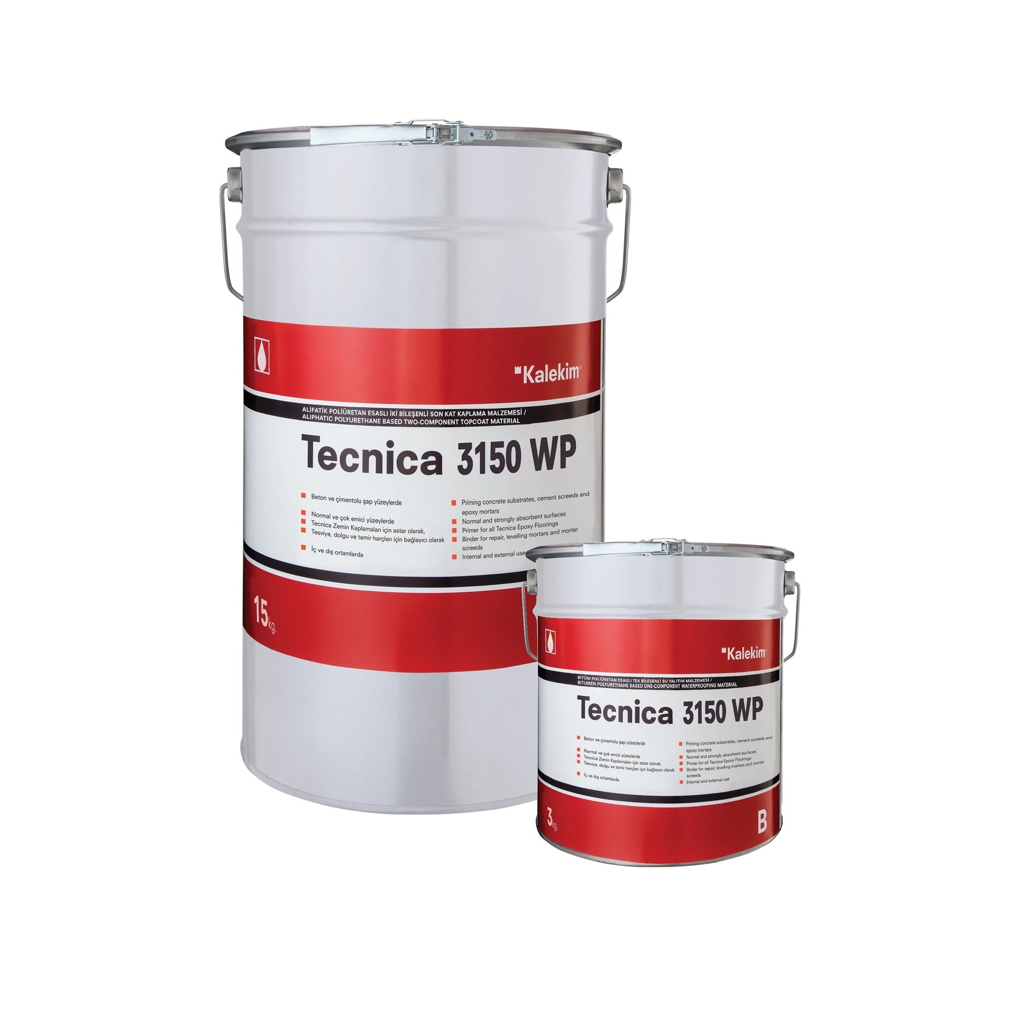 Kalekim Tecnica 3150 WP Alifatik Poliüretan Esaslı İki Bileşenli Son Kat Kaplama Malzemesi A+B RAL 7035 18 kg 690000715