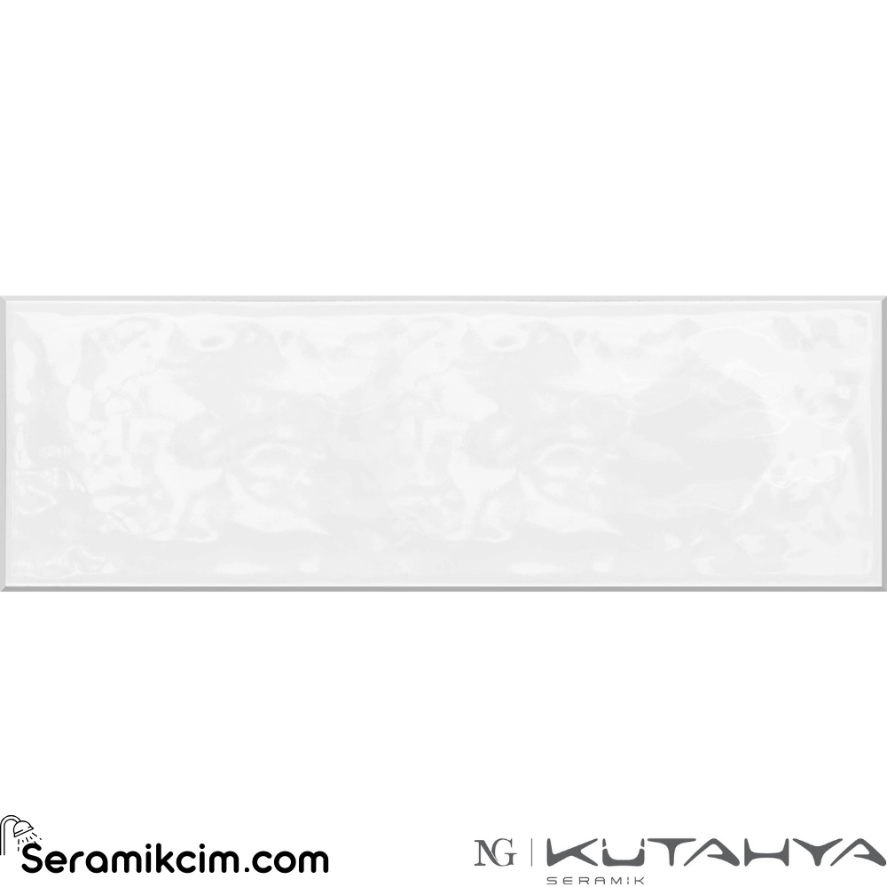 Kütahya Seramik 10x30 Bumpy Süper White Glossy Wail