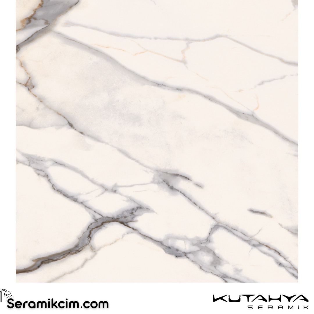 Kütahya Seramik 120x120 Royal Calacatta Rektifiye Parlak Nan
