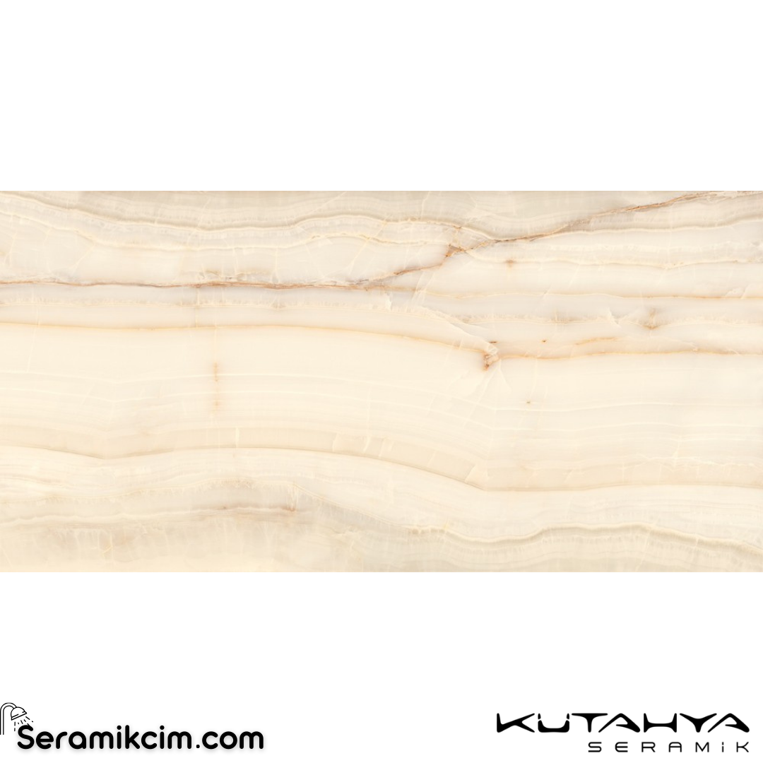 Kütahya Seramik 120x240 Opal Bone Prime Rektifiye Parlak Nano