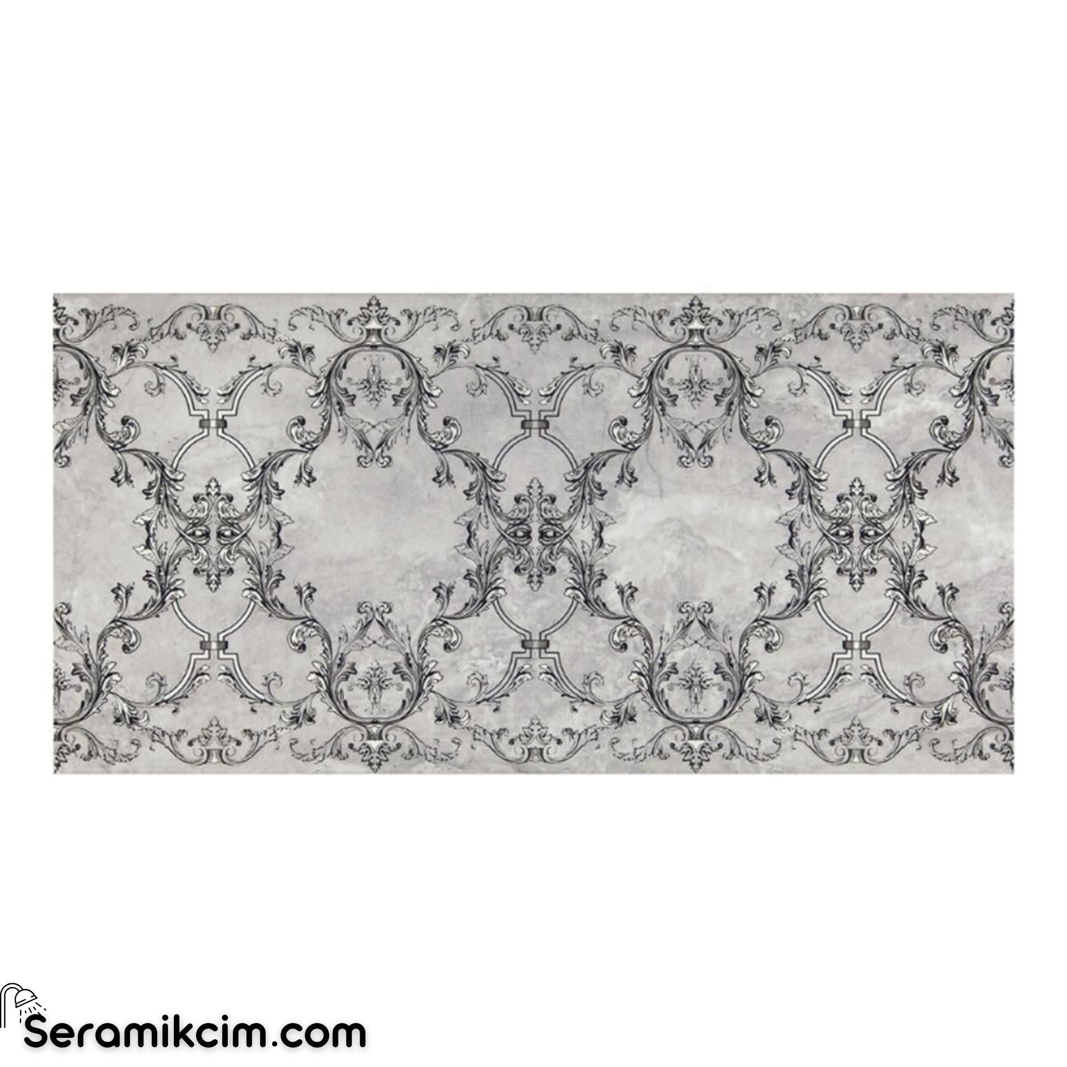 Kütahya Seramik 30x60 Elis Açık Gri Motif Dekor 1. Kalite