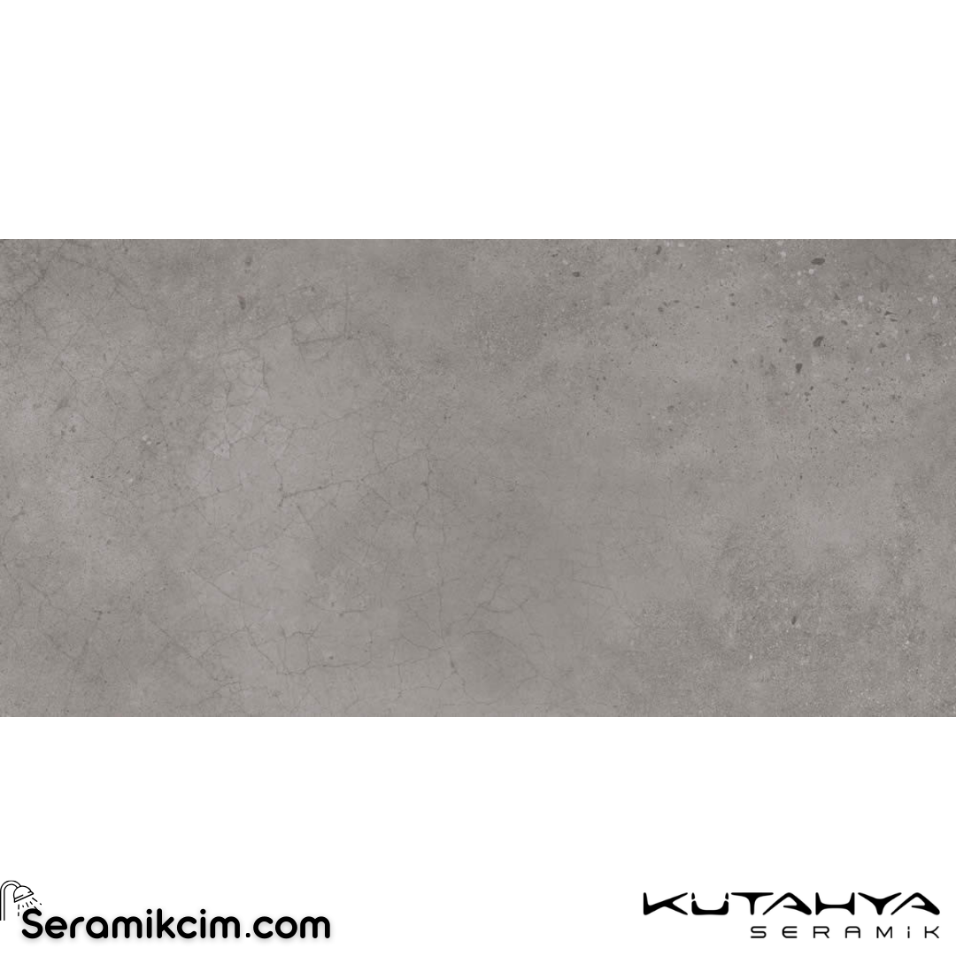 Kütahya Seramik 60x120 Delta Koyu Gri Rektifiye