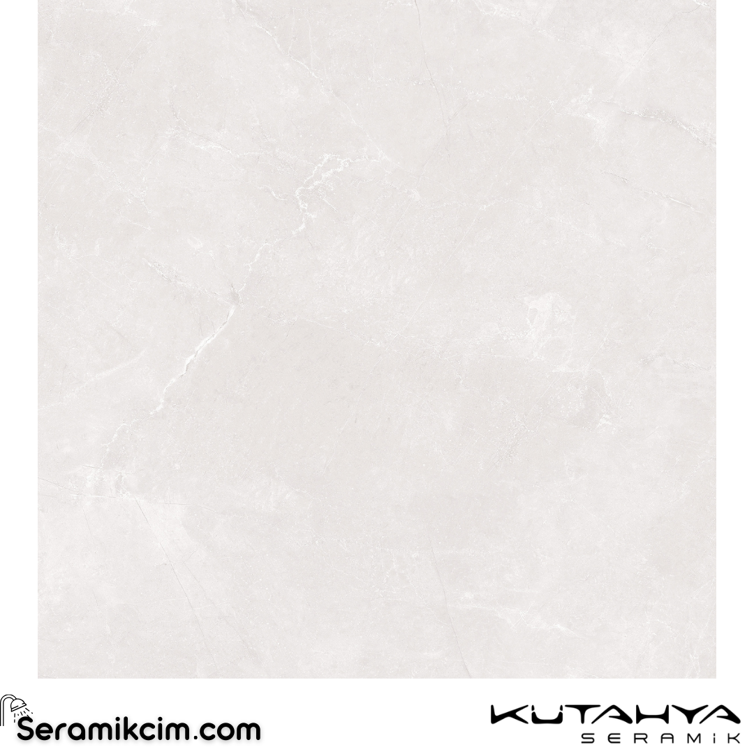 Kütahya Seramik 60x60 Pulpis Prime Açık Gri Rektifiye Parlak Nano