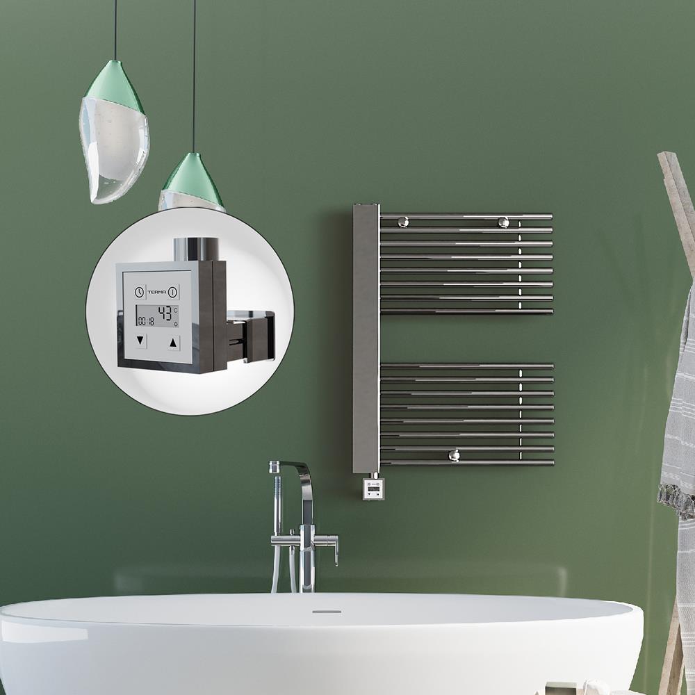 MALE Elektirikli Havlupan 600x800  Krom (KTX3 Termostat) 300W Spiral Kablolu