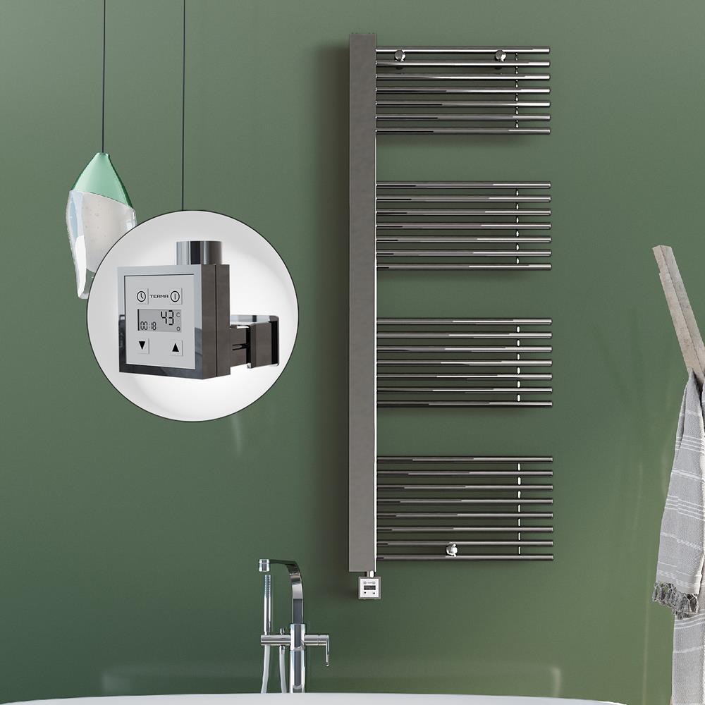 MALE Elektrikli Havlupan 600x1600  Krom (KTX3 Termostat) 600W Spiral Kablolu