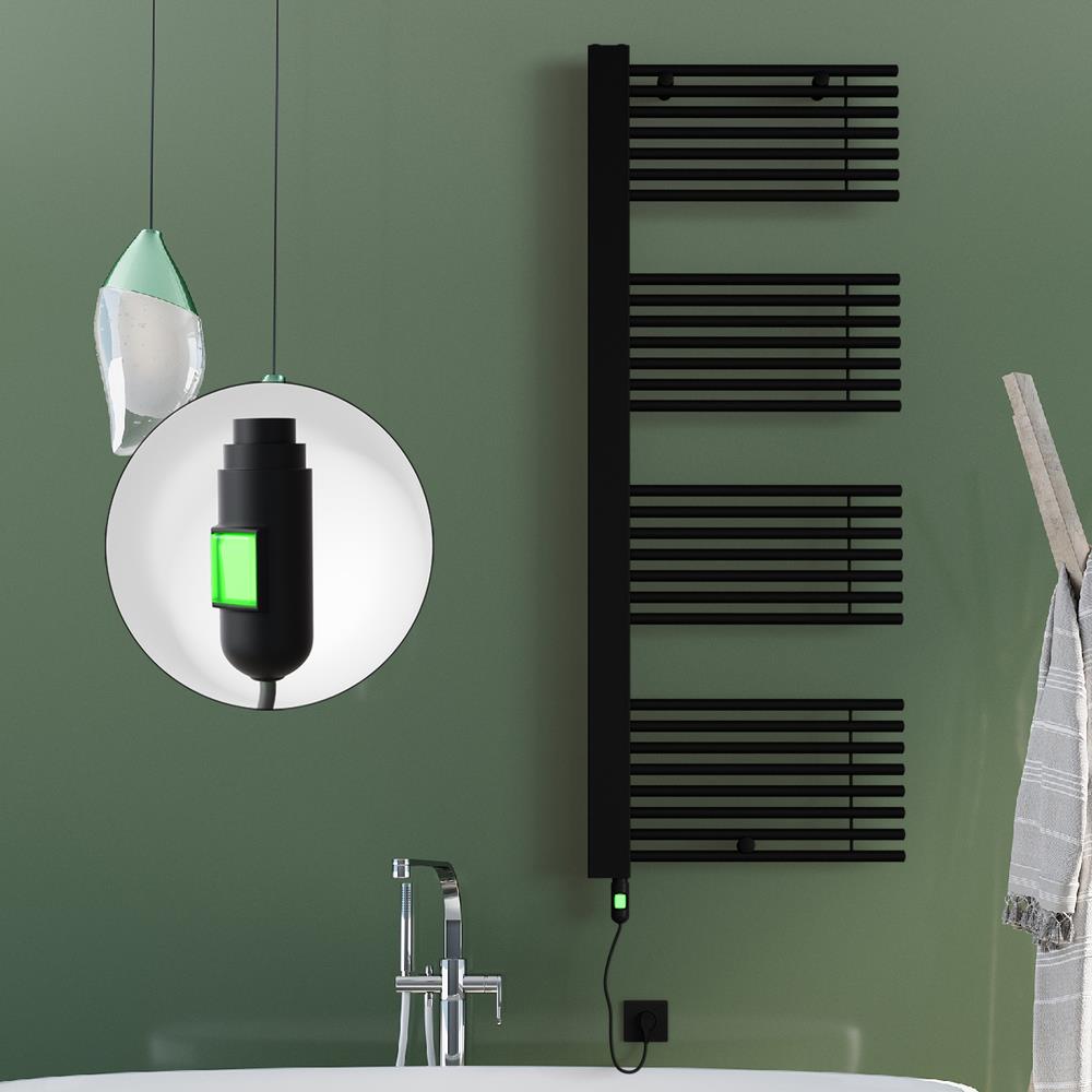 MALE Elektrikli Havlupan 600x1600  Siyah (On/Off Düğmeli) 900W