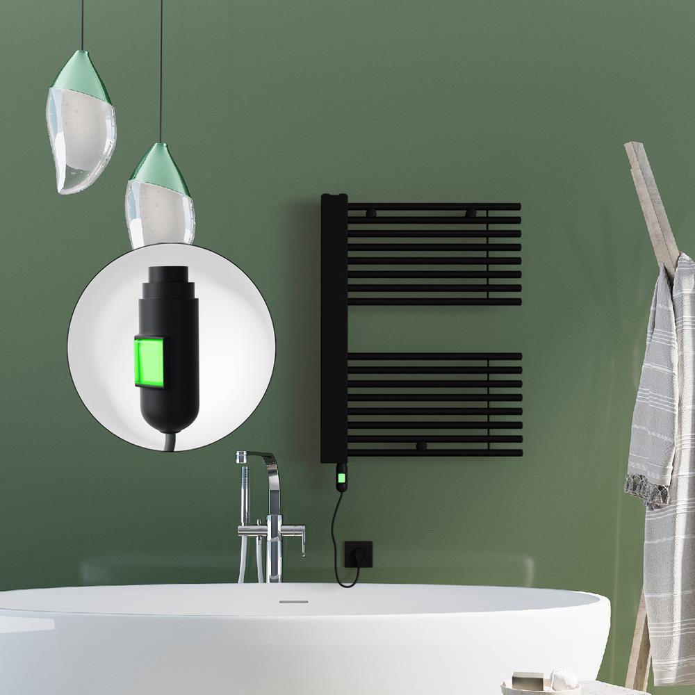 MALE Elektrikli Havlupan 600x800  Siyah (On/Off Düğmeli) 600W
