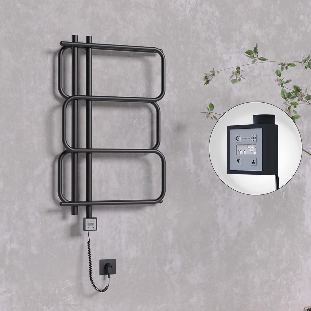 MATSU Elektrikli Havlupan 540x884  Siyah (KTX3 Termostat) 300W Spiral Kablolu