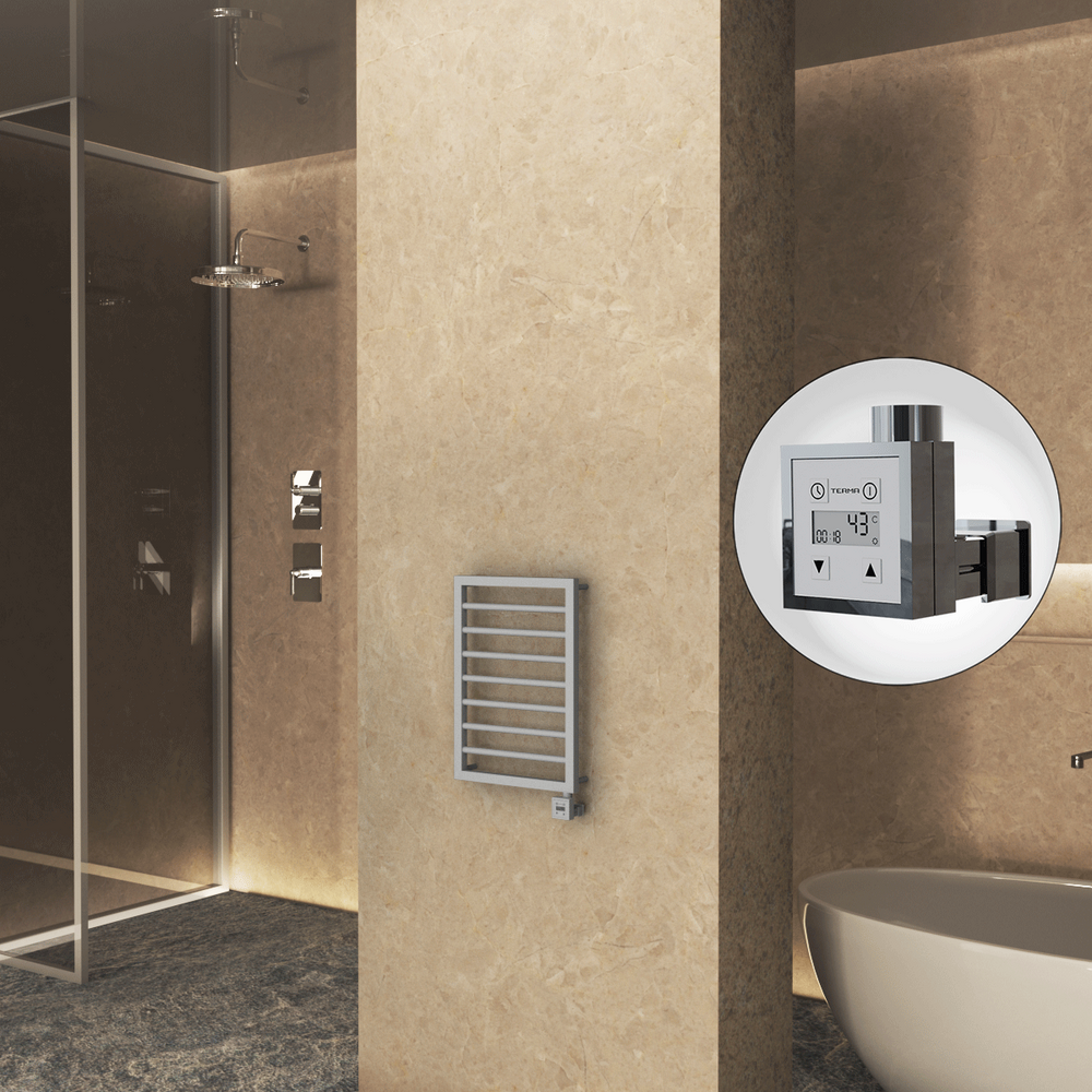 NAXOS Elektrikli Havlupan 450x655 Gri 7012 Texture (KTX3 Termostat) 300W