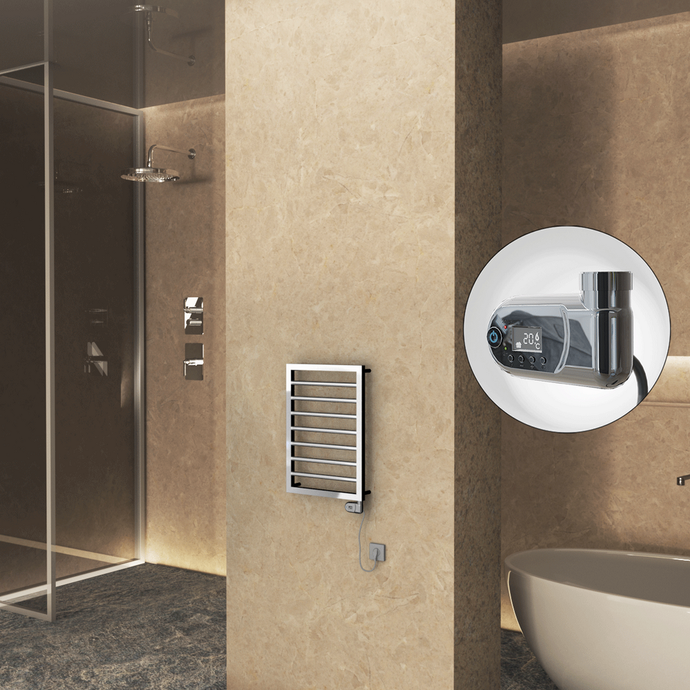 NAXOS Elektrikli Havlupan 450x655 Krom  (Thesis Termostat) 200W