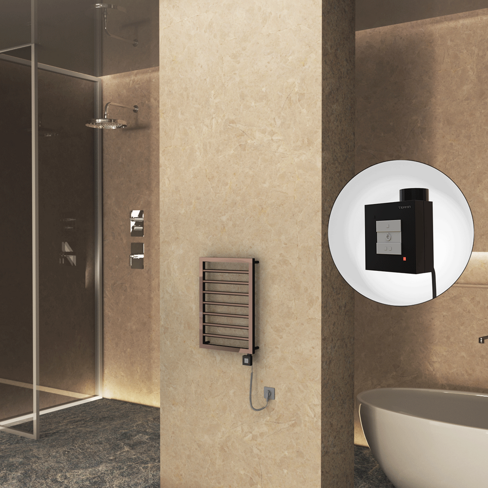 NAXOS Elektrikli Havlupan 450x655 Rose Gold Parlak (KTX1 Termostat) 200W Spiral Kablolu
