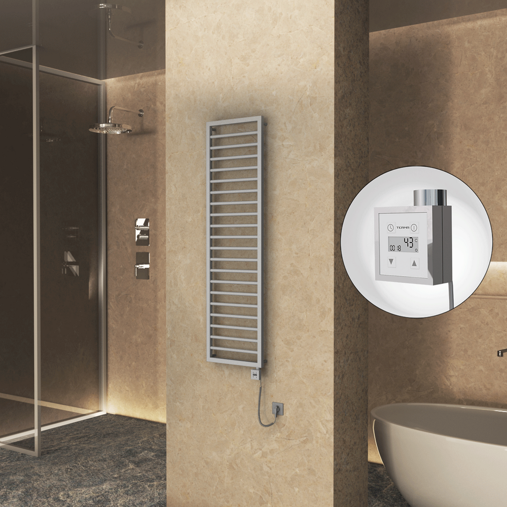 NAXOS Elektrikli Havlupan 500x1655 Gri 7012 Texture (KTX3 Termostat) 600W Spiral Kablolu