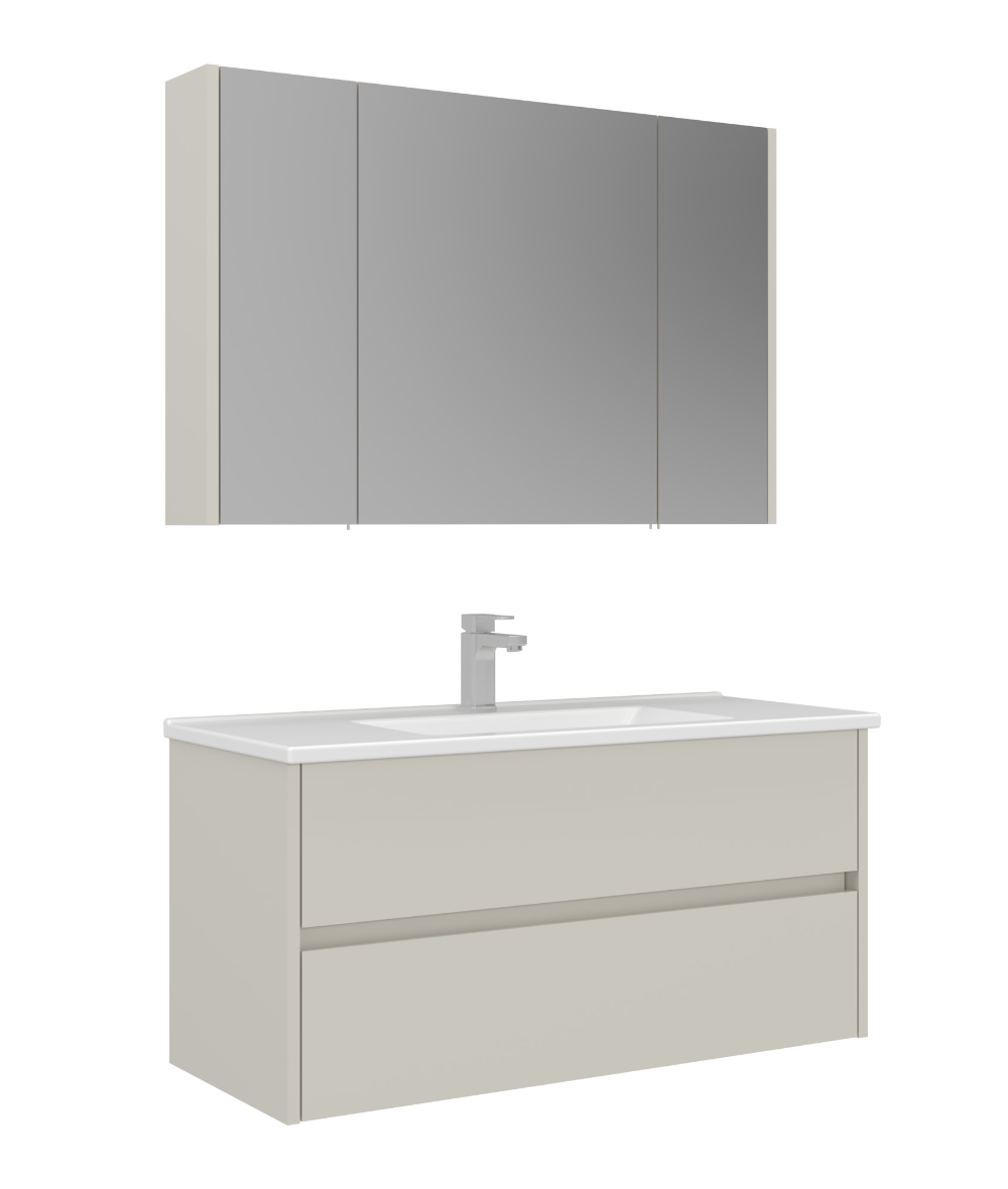 Orka Arno 100cm Banyo Dolabı Set Çekmeceli Parlak Kaşmir