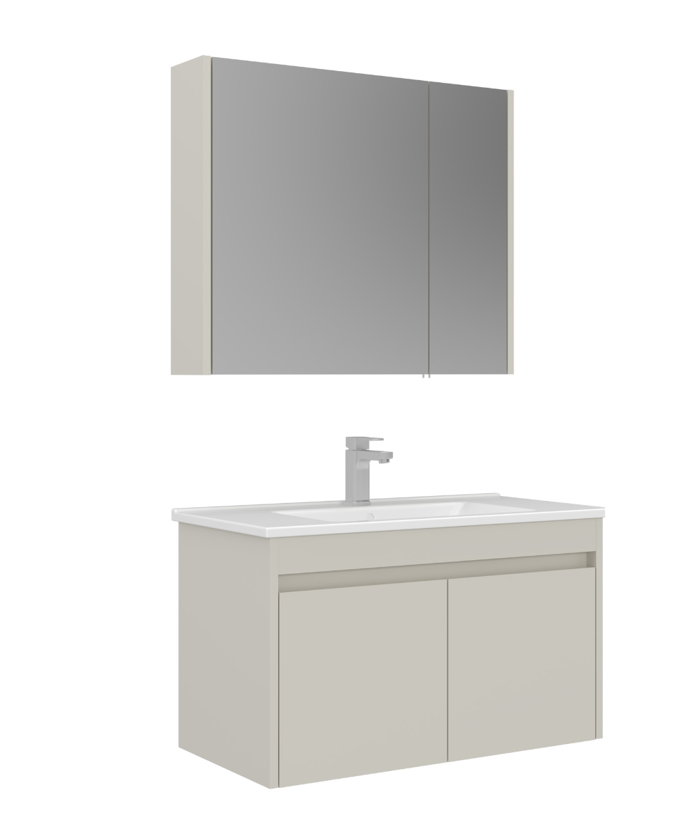 Orka Arno 85cm Banyo Dolabı Set Kapaklı Parlak Kaşmir