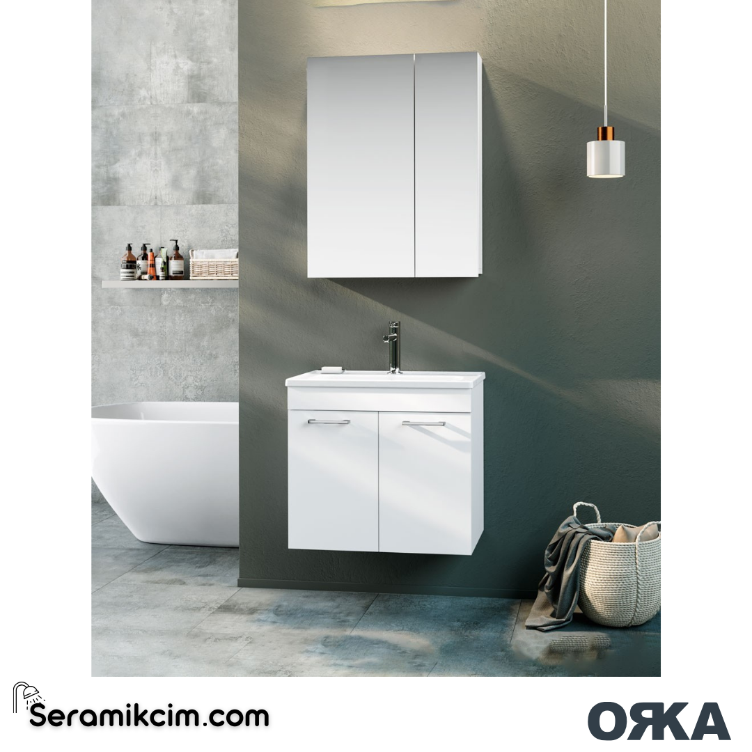 Orka Bafa 60cm Banyo Dolabı Set Beyaz - ORK025.60.01.TKM